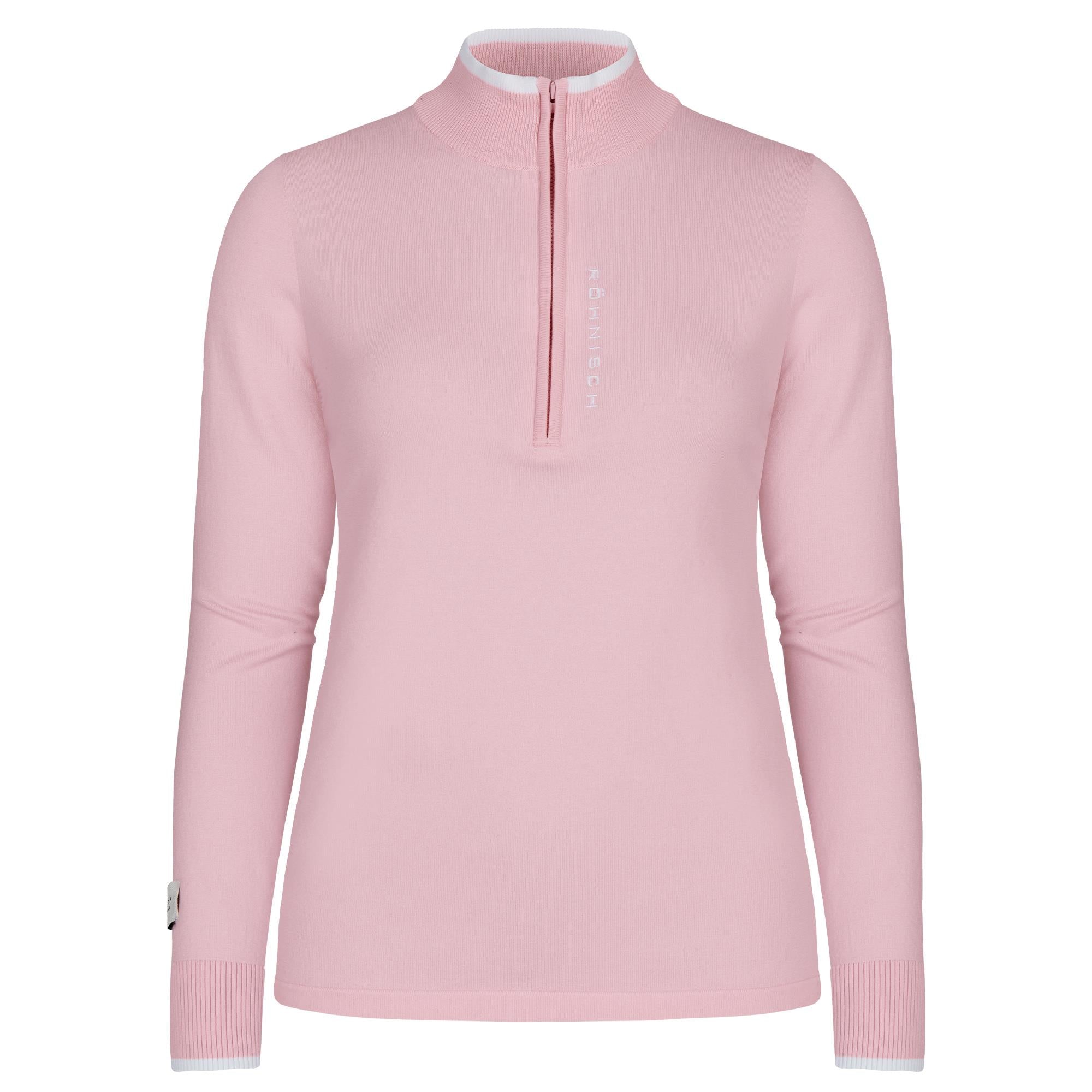 Rohnisch Knitted Half Zip Ladies Golf Sweater Orchid Pink