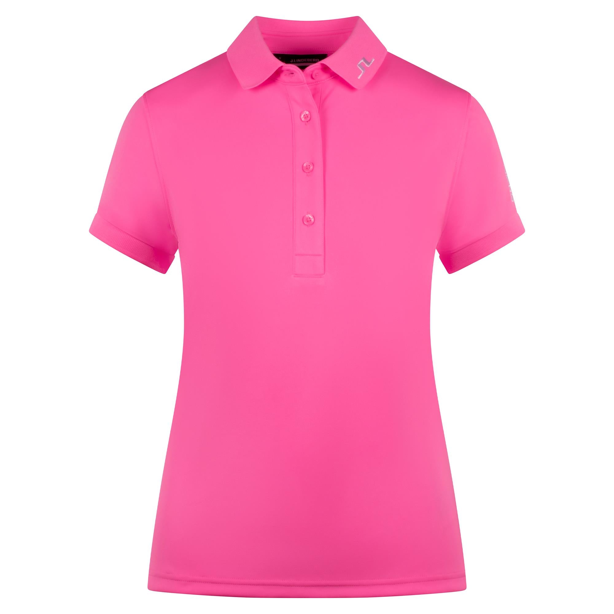 J Lindeberg Tour Tech Ladies Golf Polo Shirt Eosine Pink