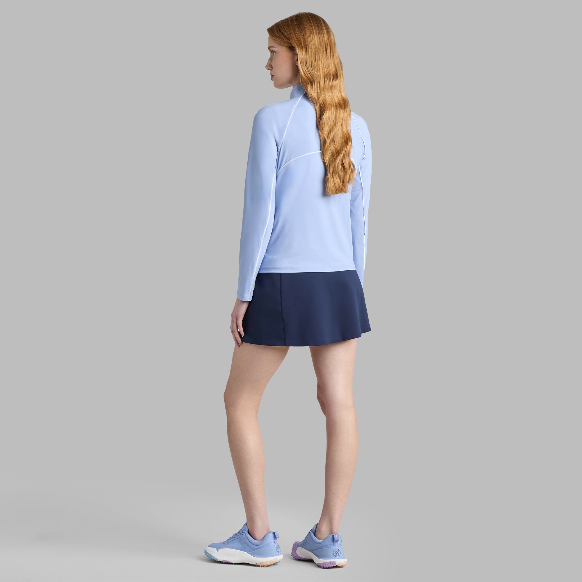 G/FORE Logo Quarter Zip Ladies Golf Mid Layer Willow
