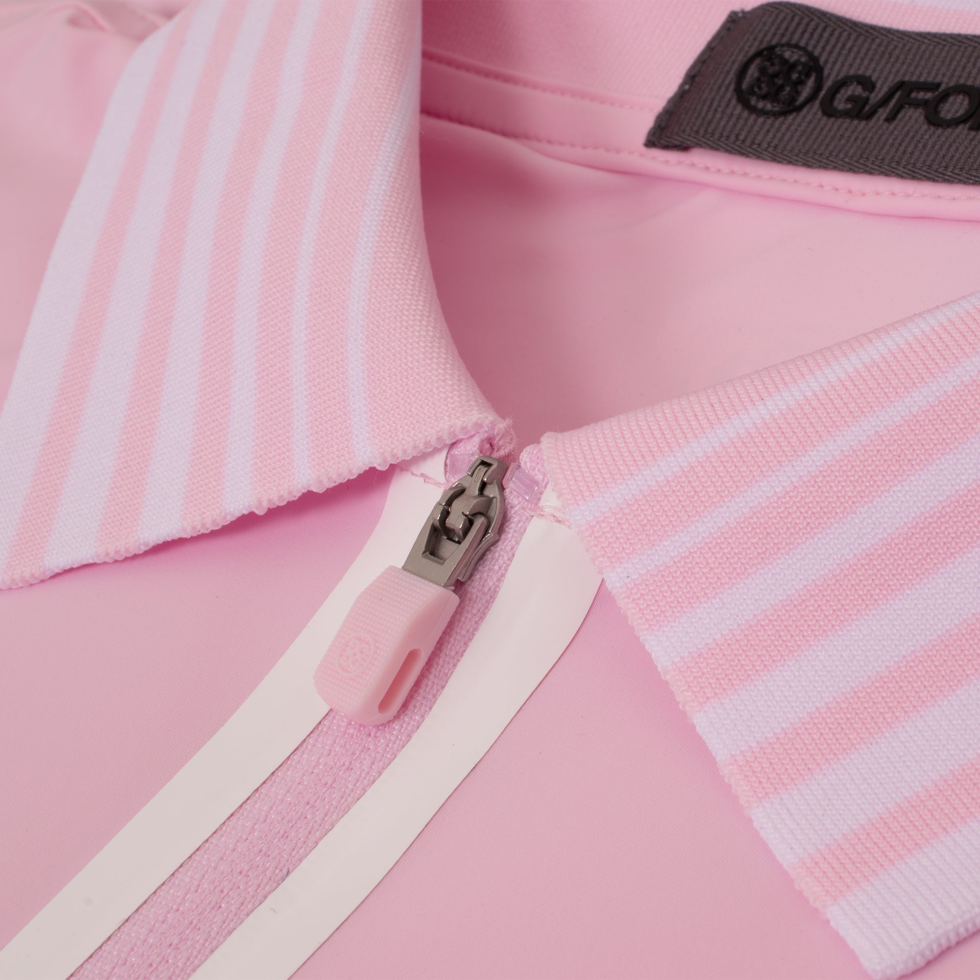 G/FORE Silky Tech Nylon Gradient Heart Quarter Zip Ladies Golf Polo Shirt Blush