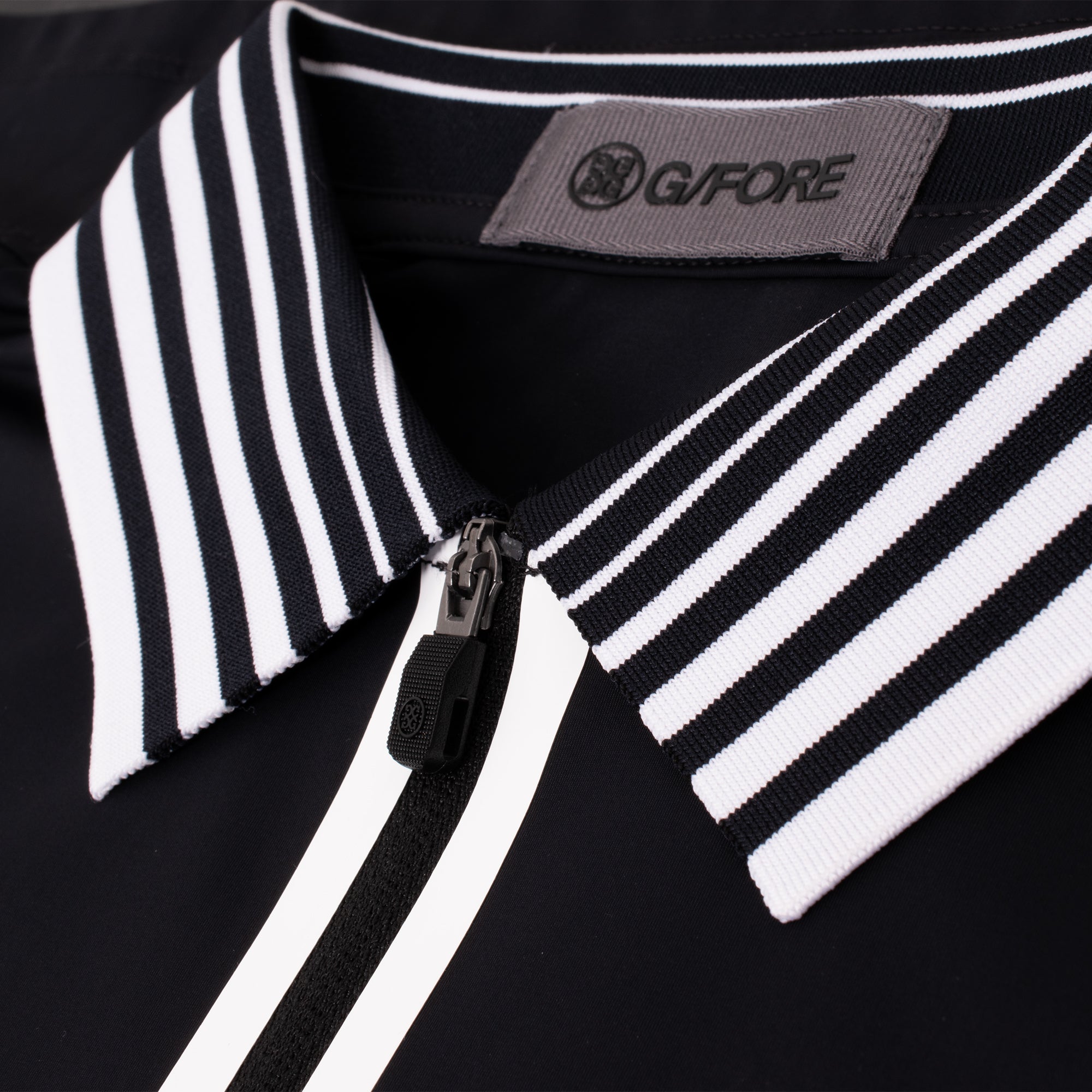 G/FORE Silky Tech Nylon Gradient Heart Quarter Zip Ladies Golf Polo Shirt Onyx