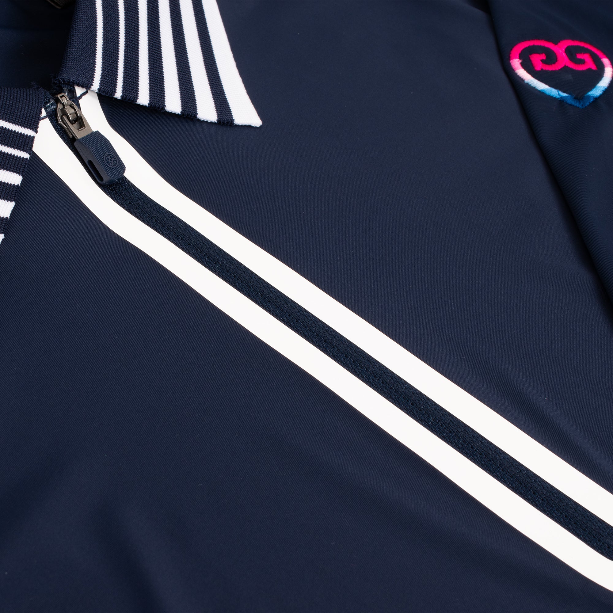 G/FORE Silky Tech Nylon Gradient Heart Quarter Zip Ladies Golf Polo Shirt Twilight