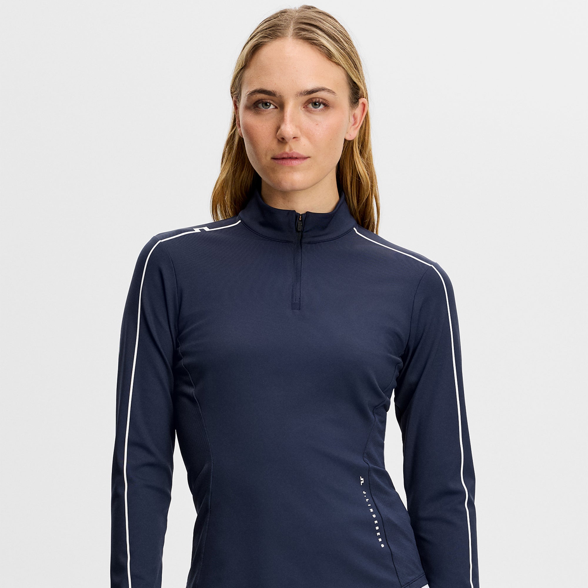 J Lindeberg Adiola Quarter Zip Ladies Golf Mid Layer Navy