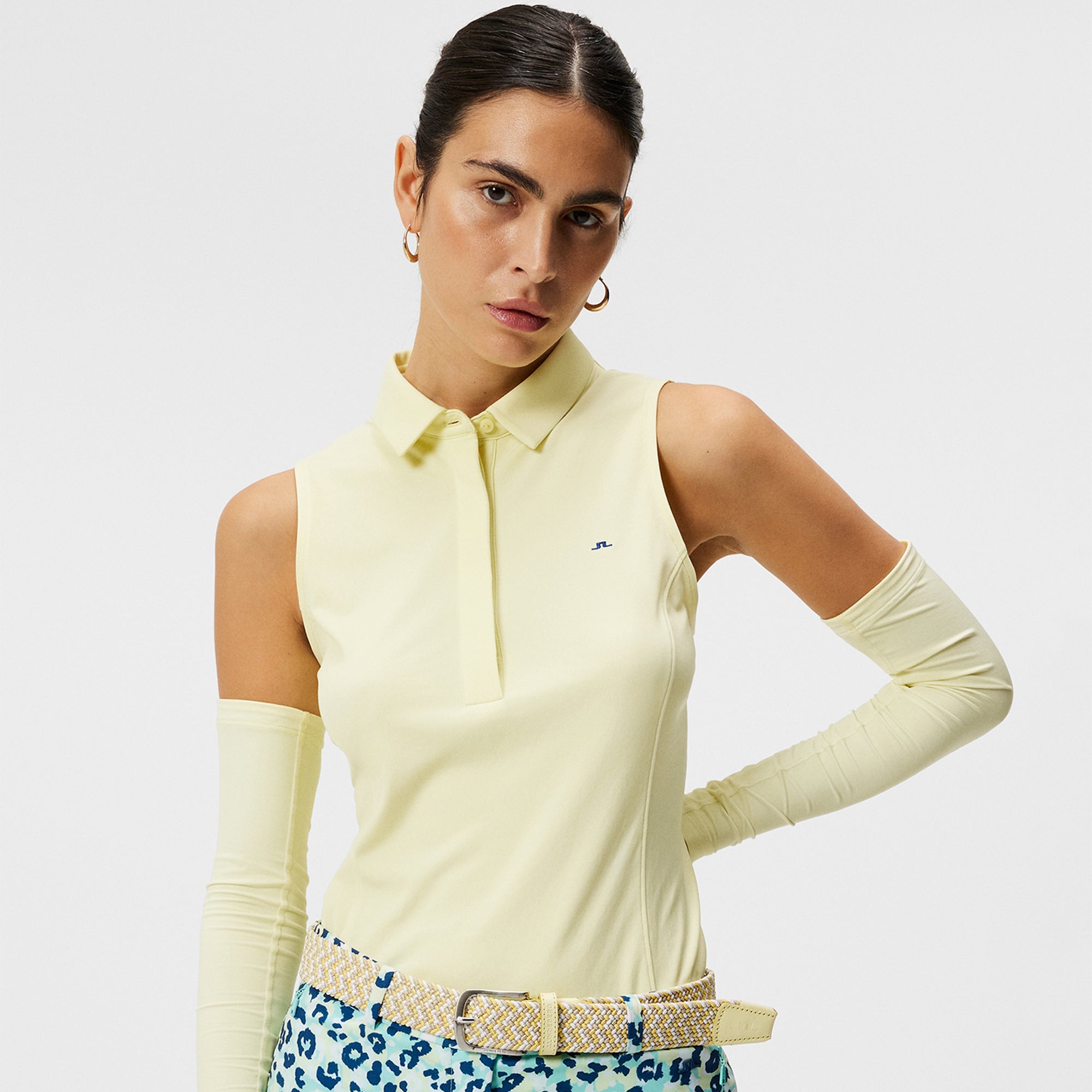 J Lindeberg Dena Sleeveless Ladies Golf Polo Shirt Wax Yellow