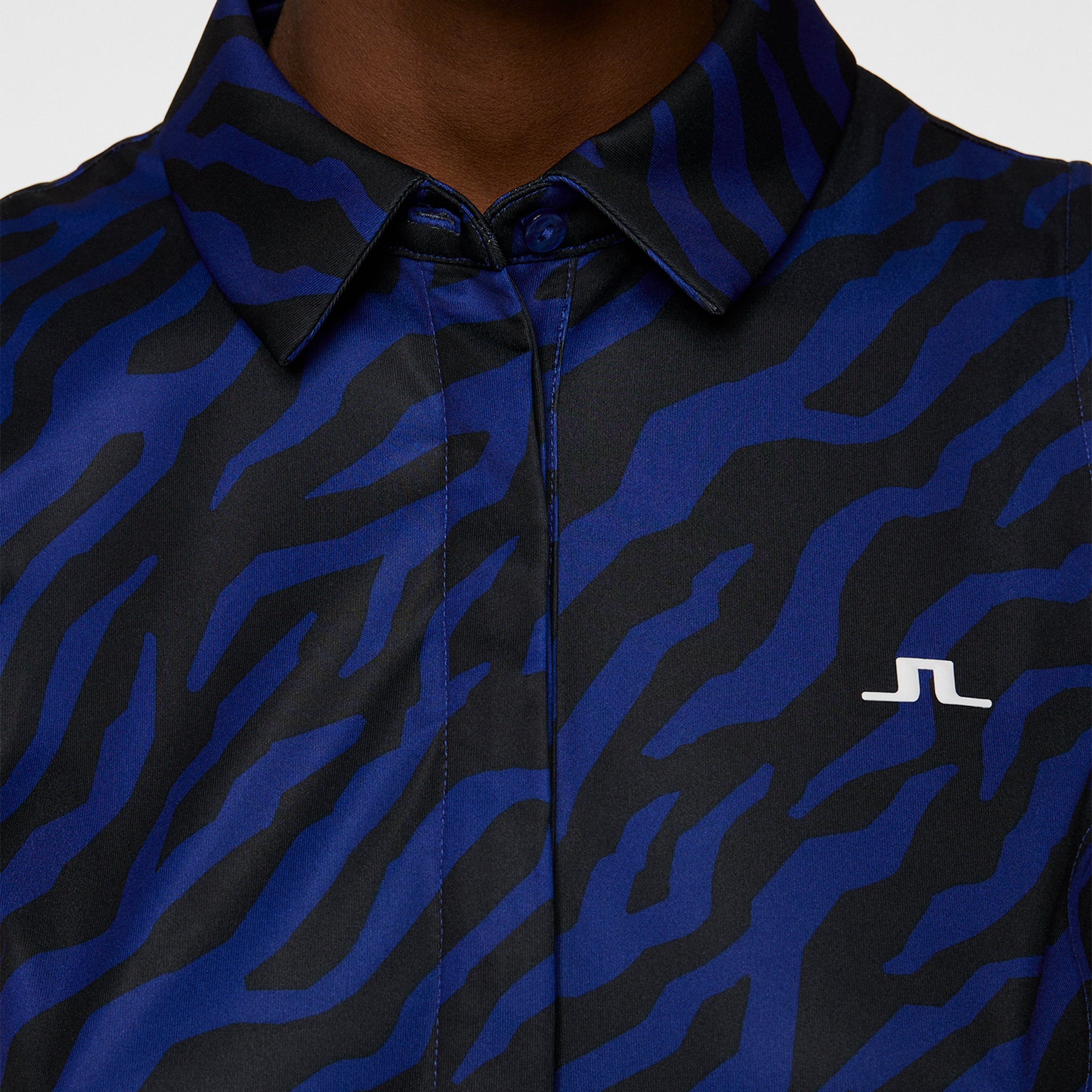 J Lindeberg Dena Print Ladies Sleeveless Golf Polo Shirt Tour Tiger Clematis