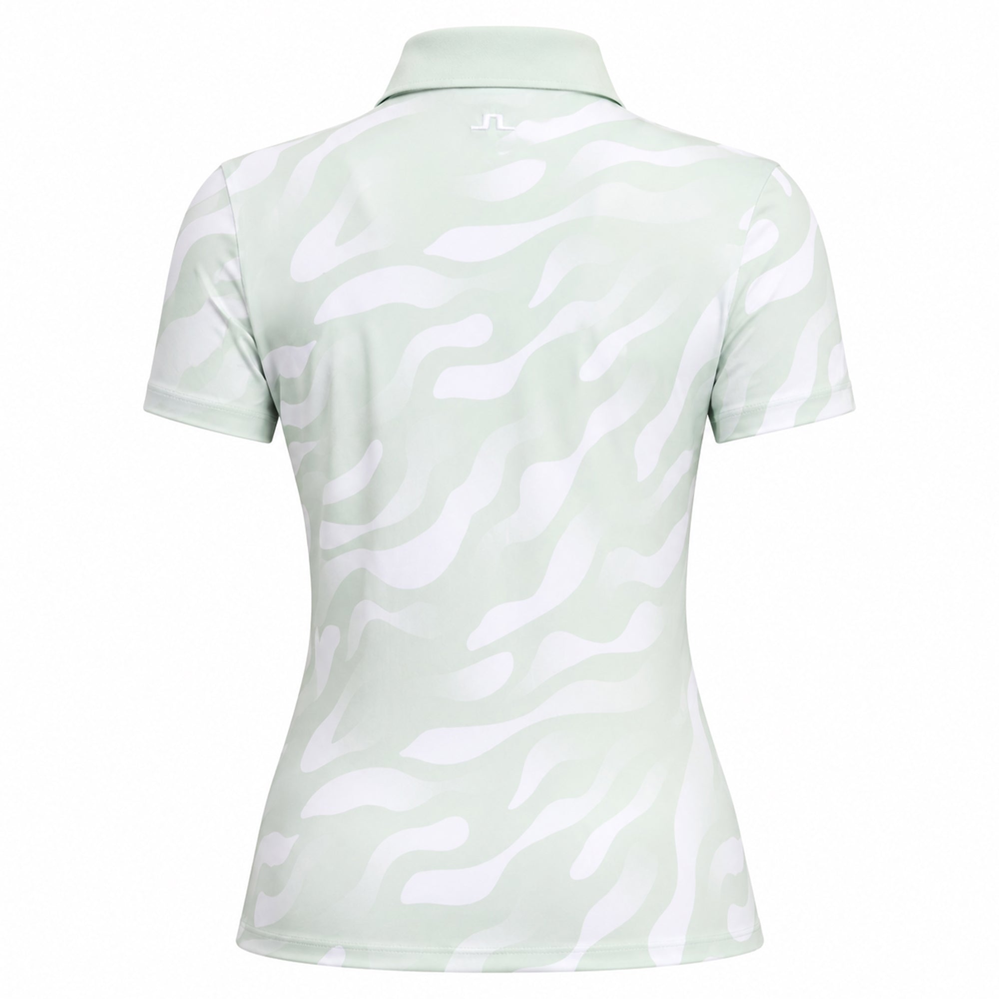 J Lindeberg Tour Tech Print Ladies Golf Polo Shirt Bunker Fade Subtle Green White