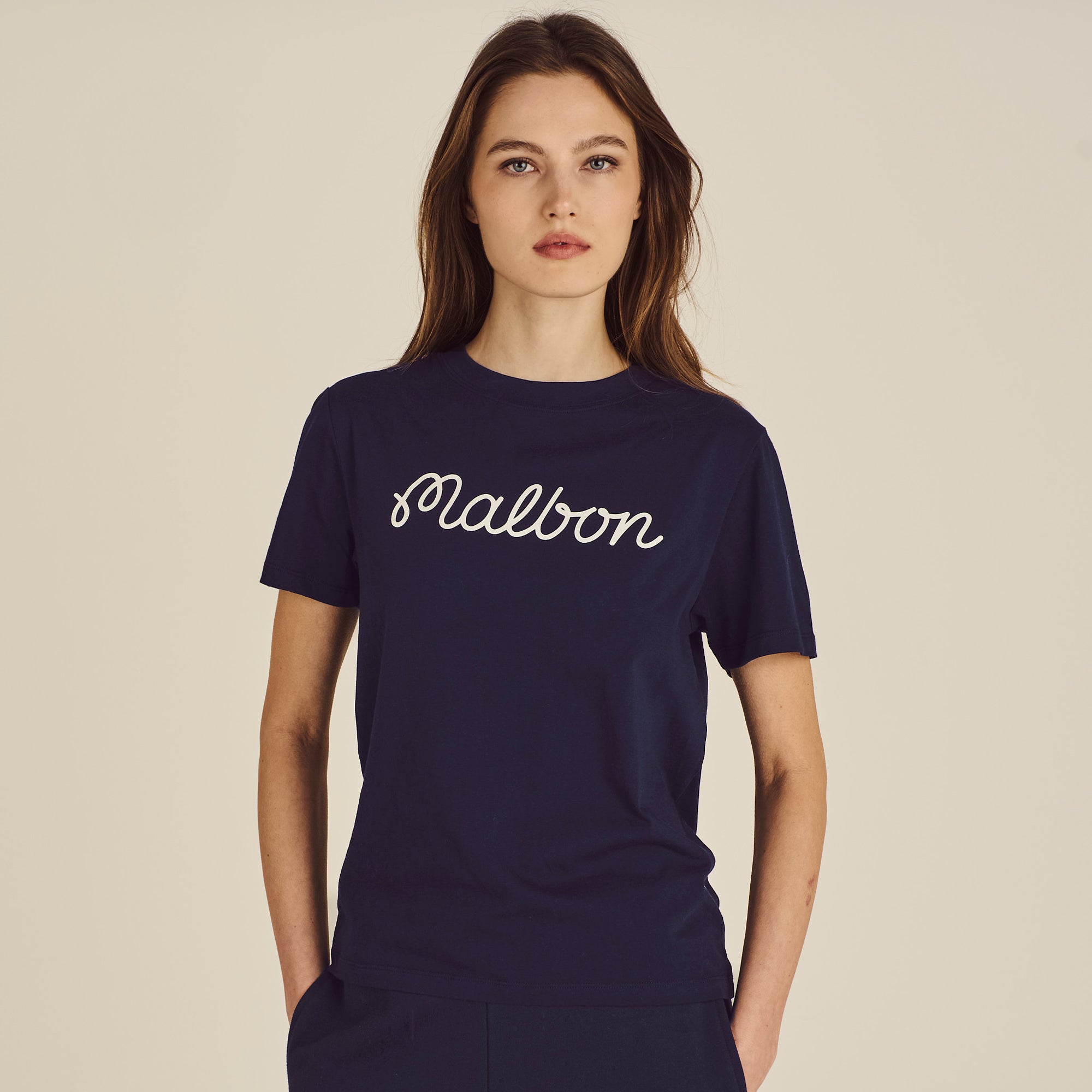 Malbon Golf Womens Cosette Script Tee Midnight