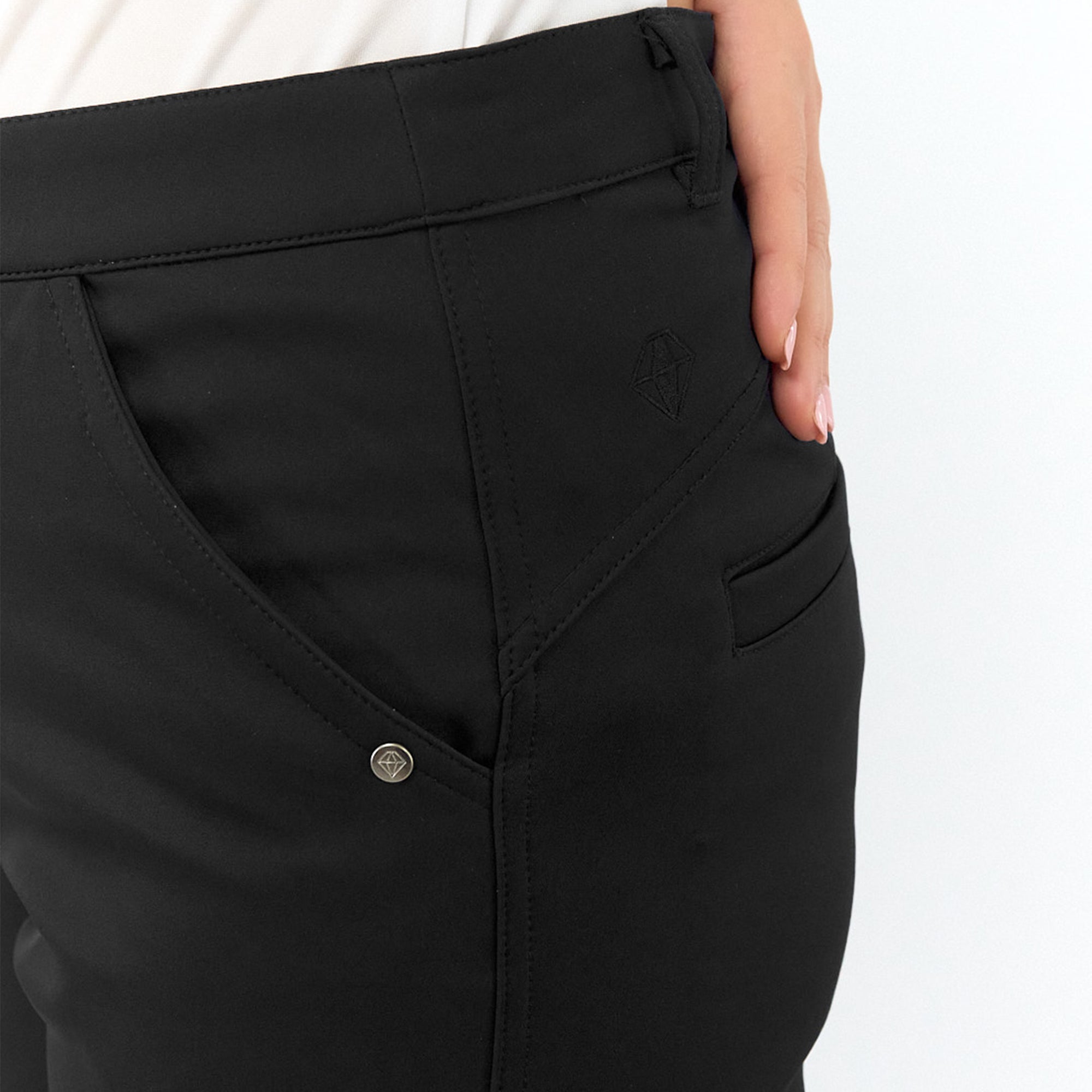 Pure Golf Bernie Lined Ladies Winter Golf Trousers Black 27 Inch