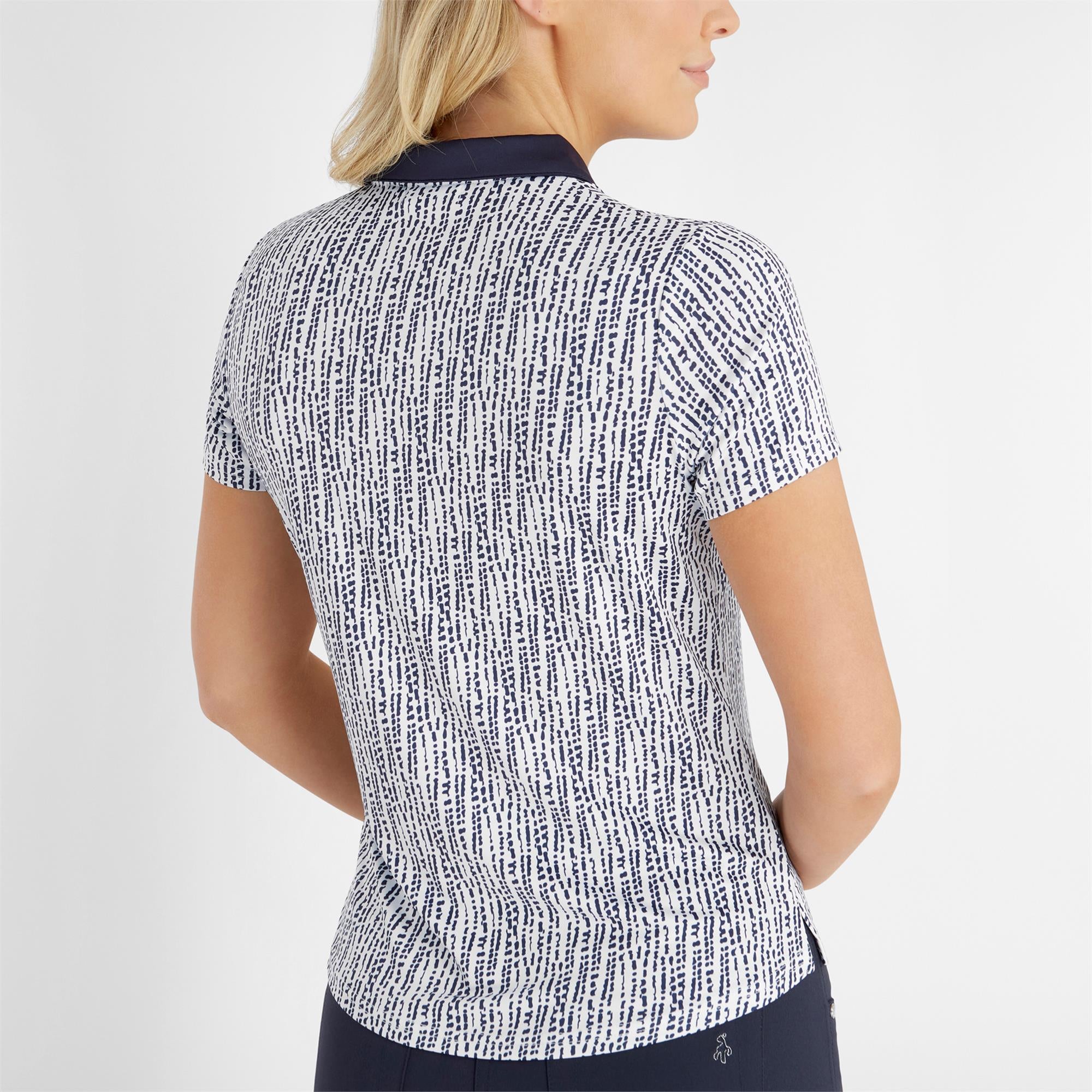 Green Lamb Melanie Printed Ladies Golf Polo Shirt Waterfall Print