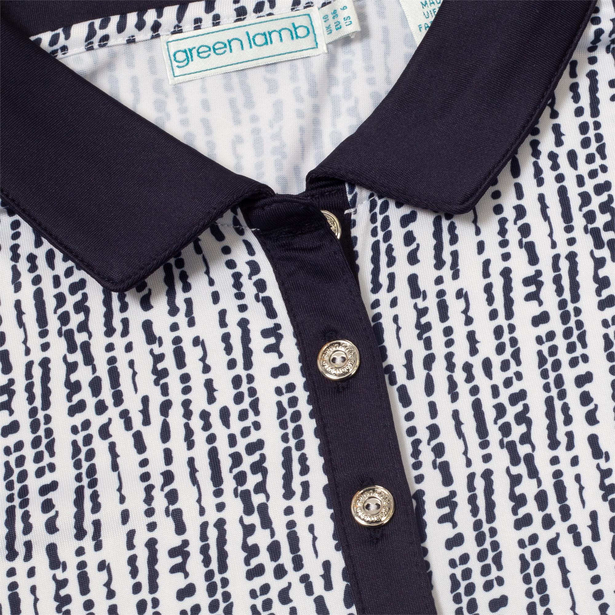 Green Lamb Melanie Printed Ladies Golf Polo Shirt Waterfall Print