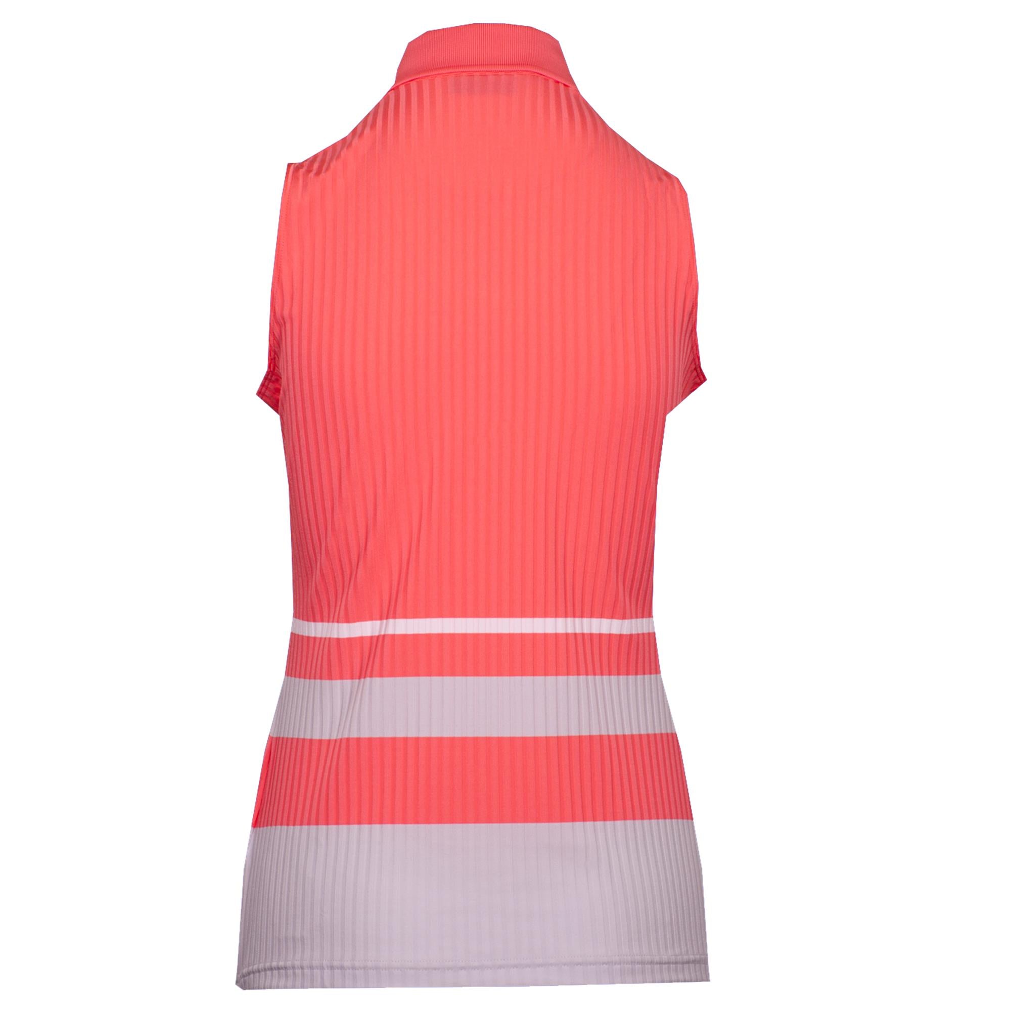 J Lindeberg Tess Ladies Sleeveless Golf Polo Shirt Tropical Coral