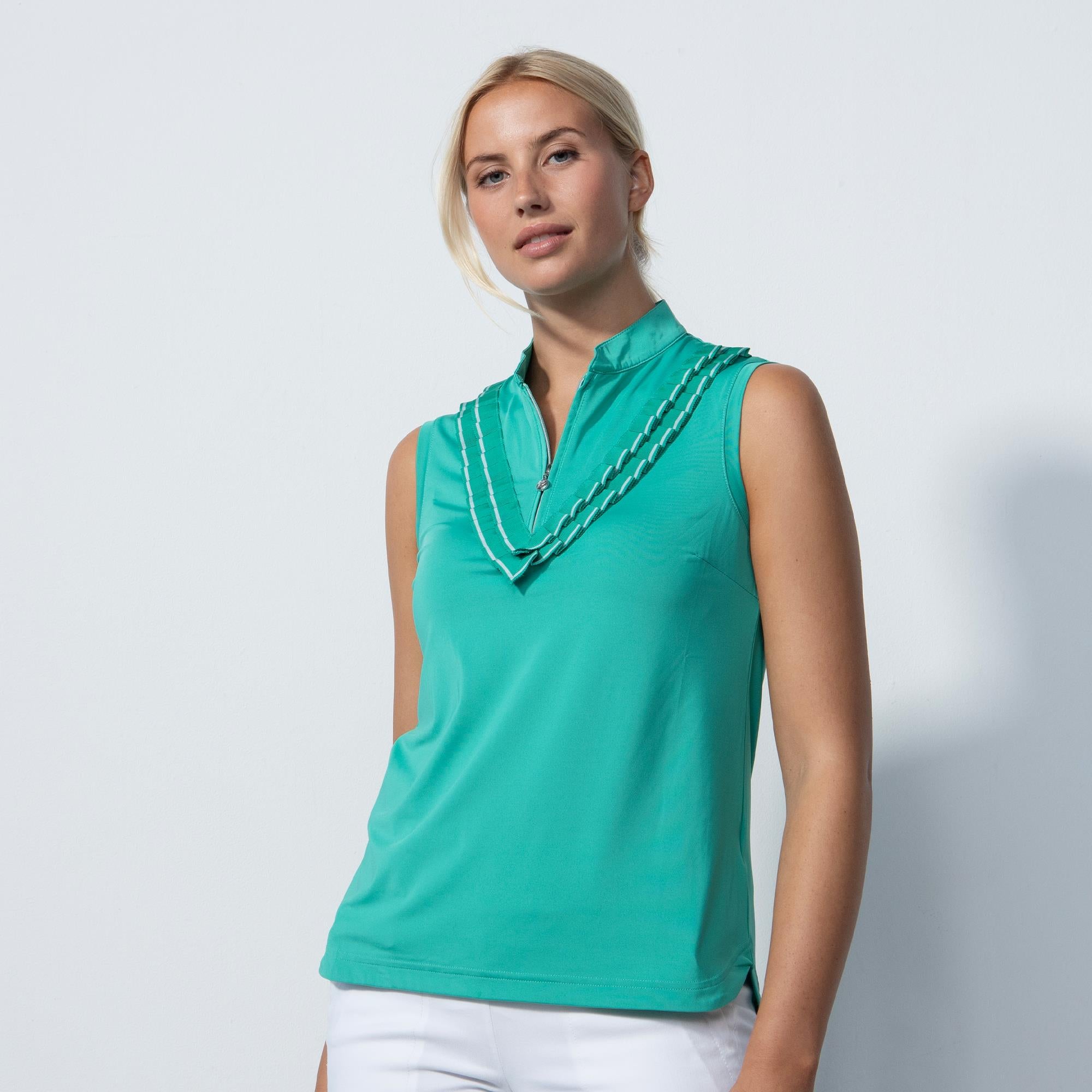 Daily Sports Istres Ladies Sleeveless Polo Shirt Sea Green