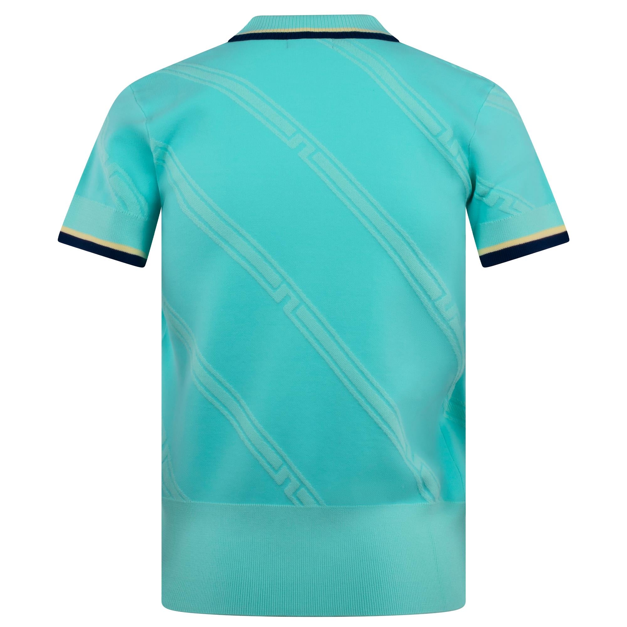 J Lindeberg Feline Knitted Ladies Polo Shirt Aruba Blue