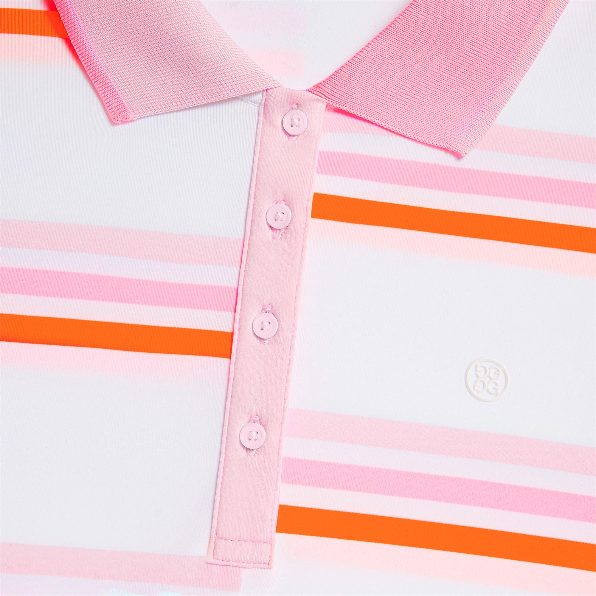 G/FORE Offset Stripe Tech Jersey Ladies Golf Polo Blush