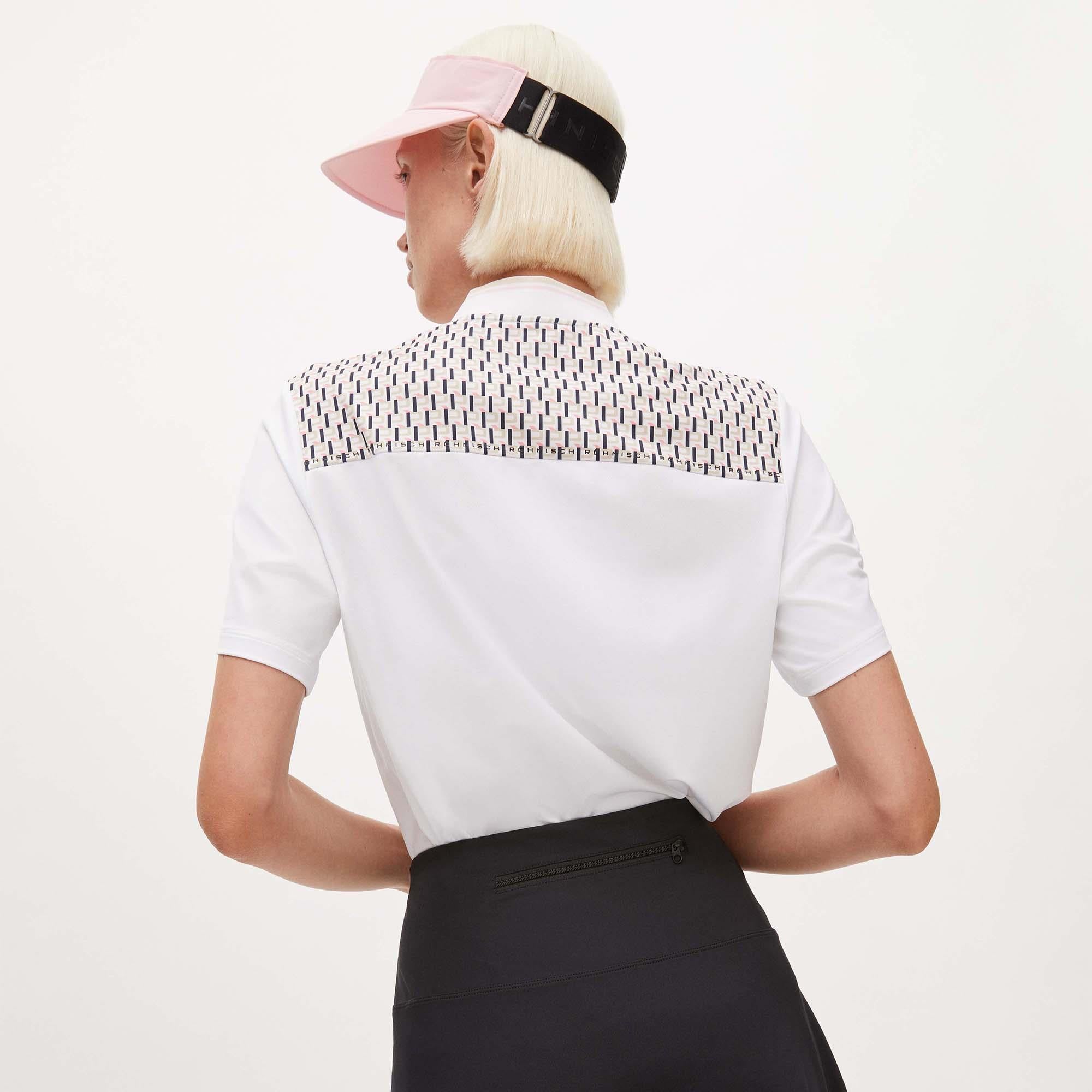 Rohnisch Arya Ladies Golf Polo Shirt Logo Beige