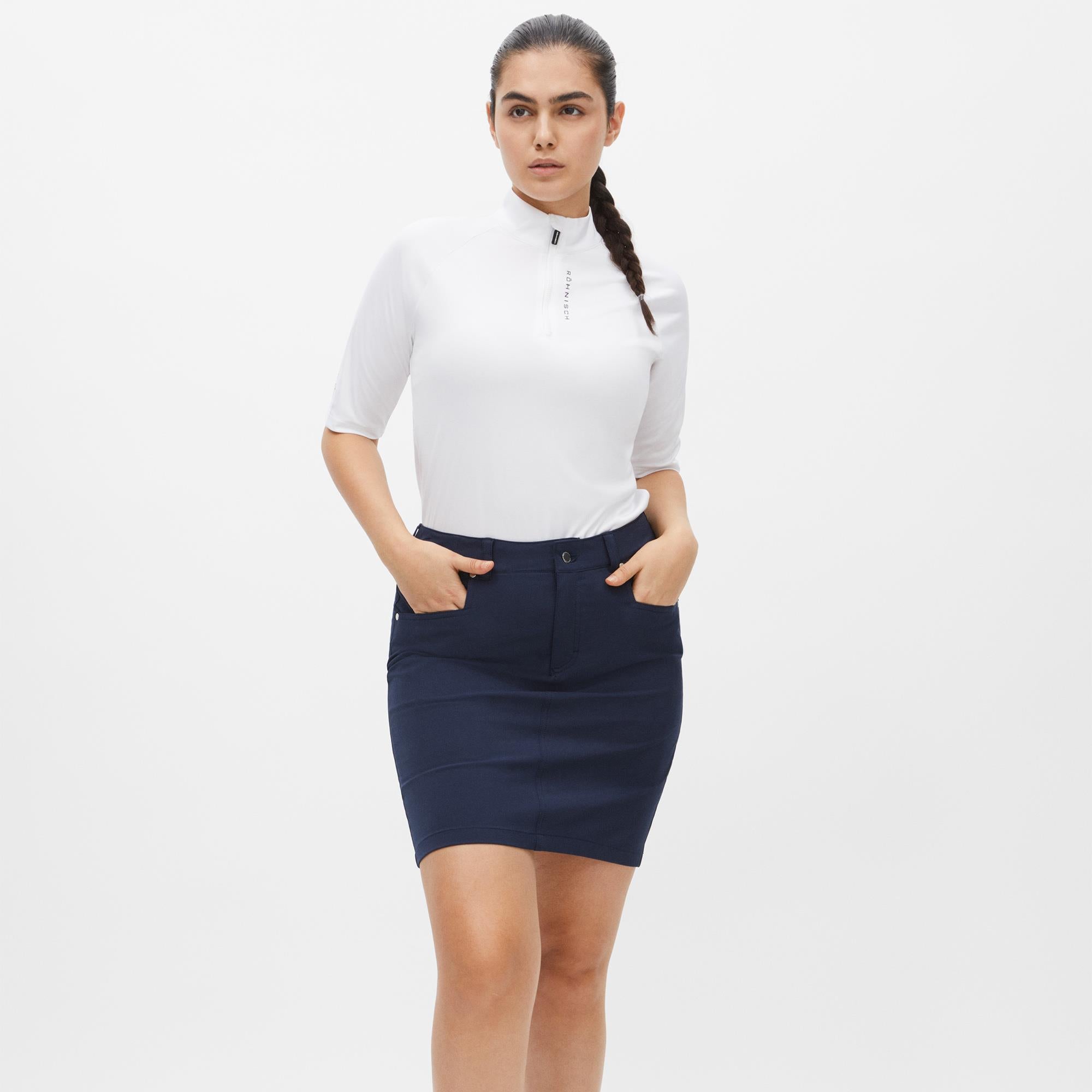 Rohnisch Chie Comfort Stretch Ladies Golf Skort Navy