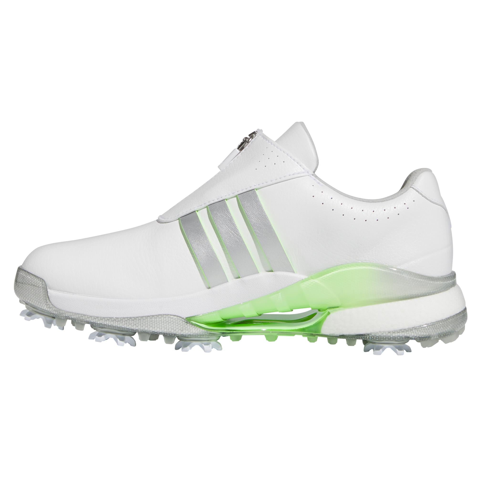 Adidas Tour 360 24 BOA Ladies Golf Shoes White Silver Metallic Green Spark