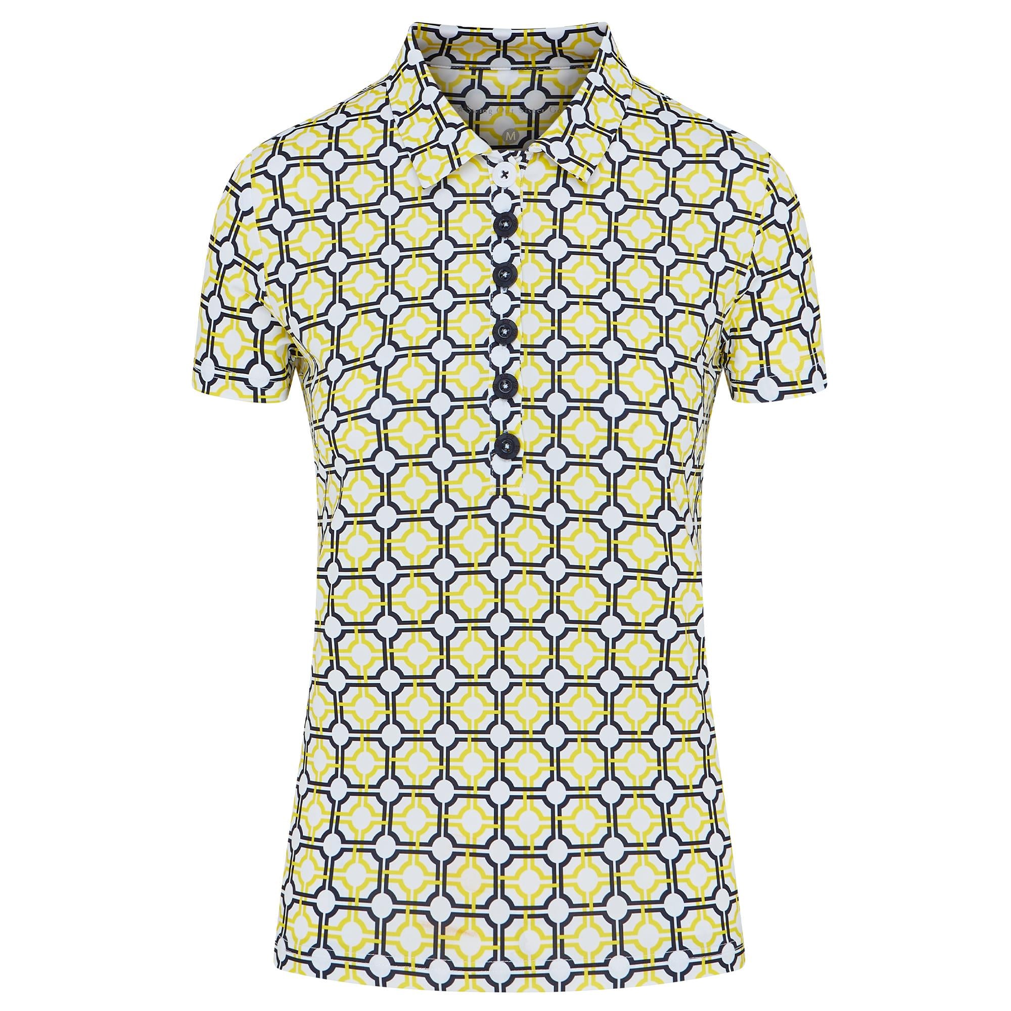 Swing Out Sister Autograph Ladies Golf Polo Shirt Sunshine/Navy