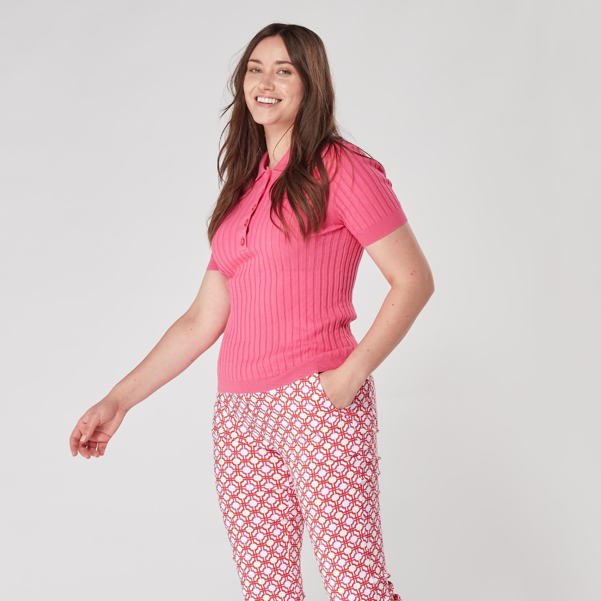 Swing Out Sister Abigail Ladies Golf Polo Shirt Lush Pink