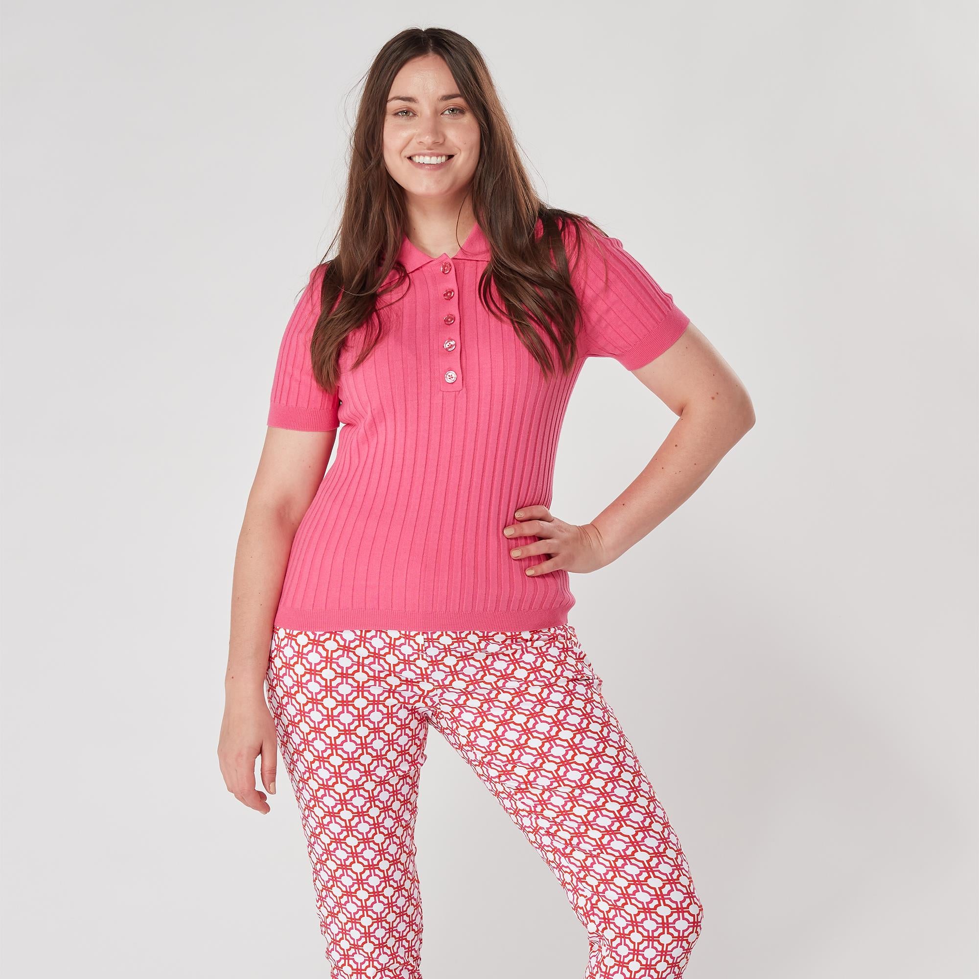 Swing Out Sister Abigail Ladies Golf Polo Shirt Lush Pink