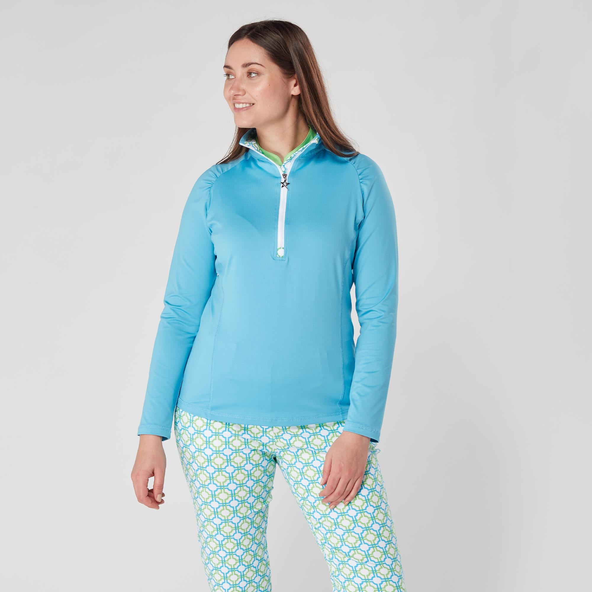 Swing Out Sister Celeste Ladies Golf Mid Layer Dazzling Blue