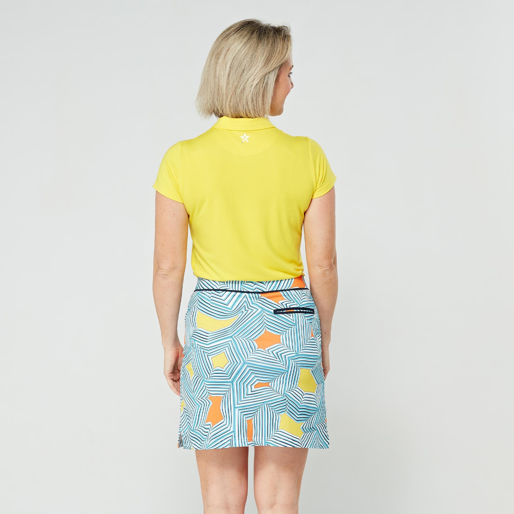 Swing Out Sister Lara Print Ladies Golf Skort White