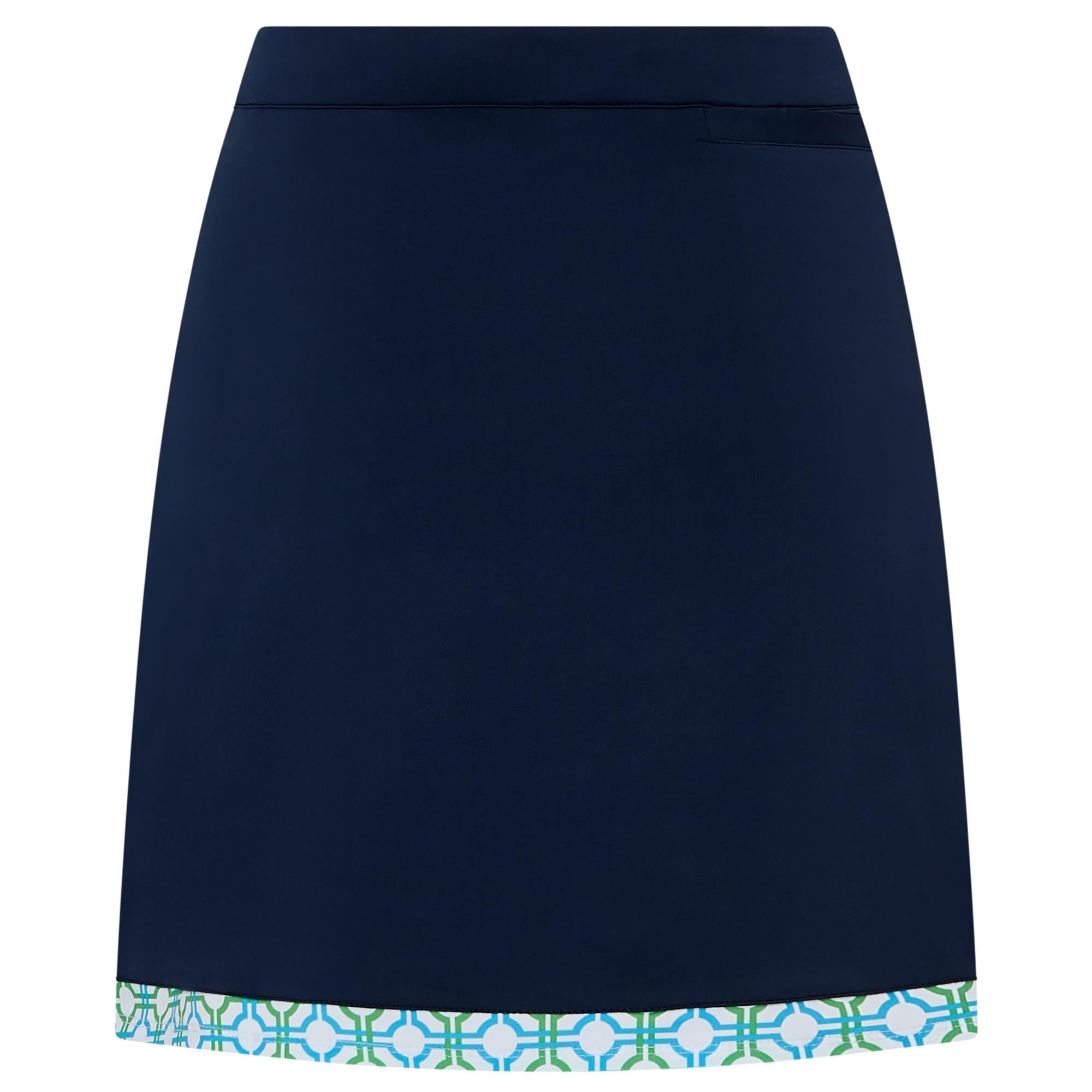 Swing Out Sister Milly Pattern Calloped Ladies Golf Skort Dazzling Blue/Emerald