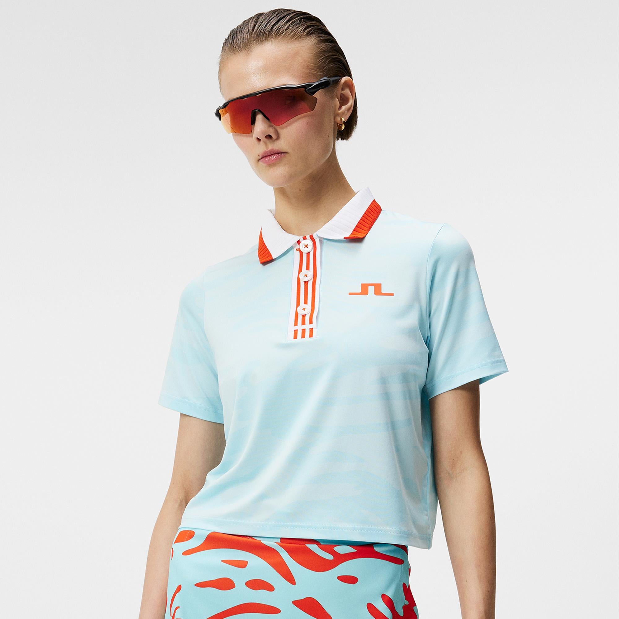 J Lindeberg Lerato Ladies Golf Polo Shirt Neptune Atomizer