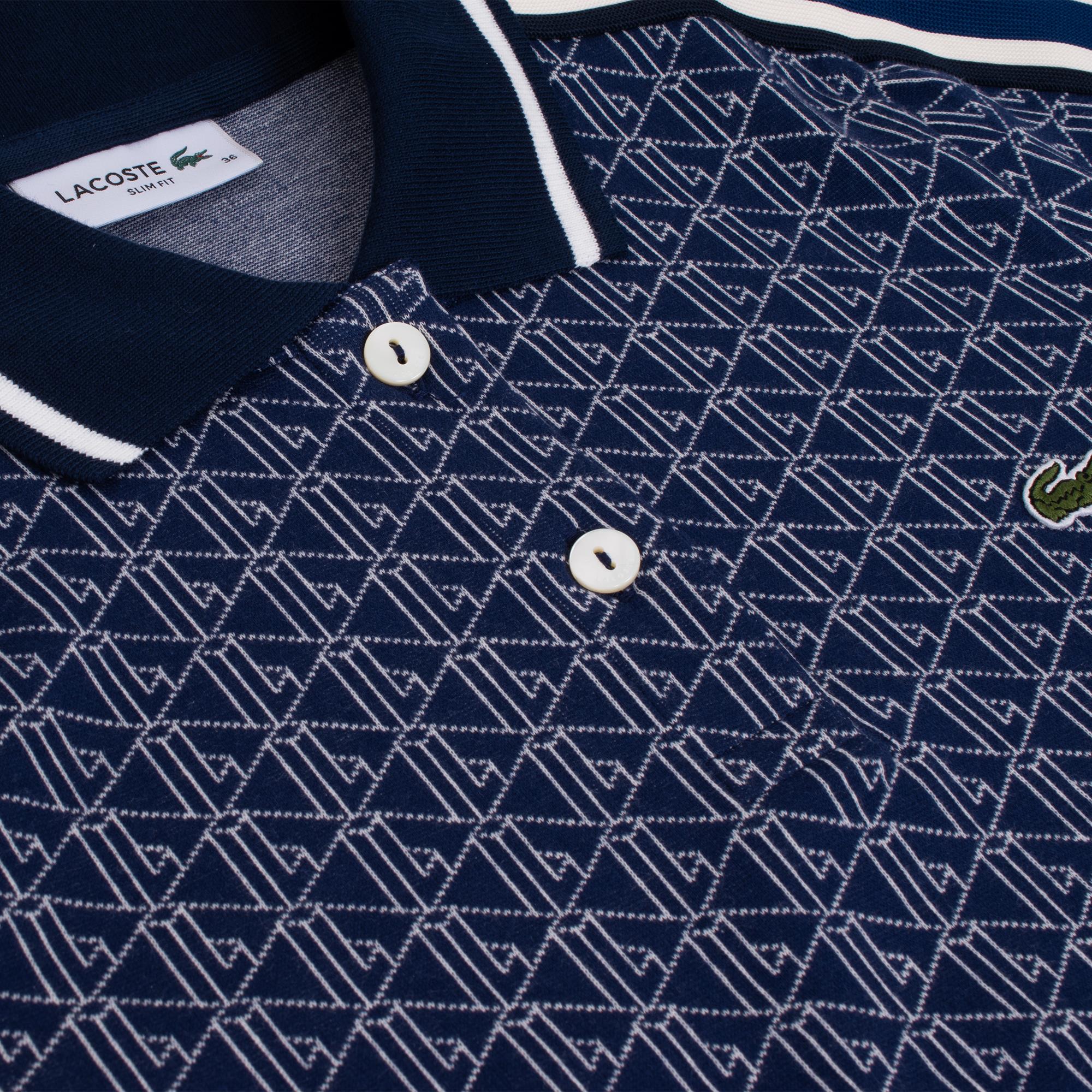 Ladies Lacoste Monogram Jacquard Dress Navy Blue/White Ladies Lacoste Monogram Jacquard Dress Navy Blue/White
