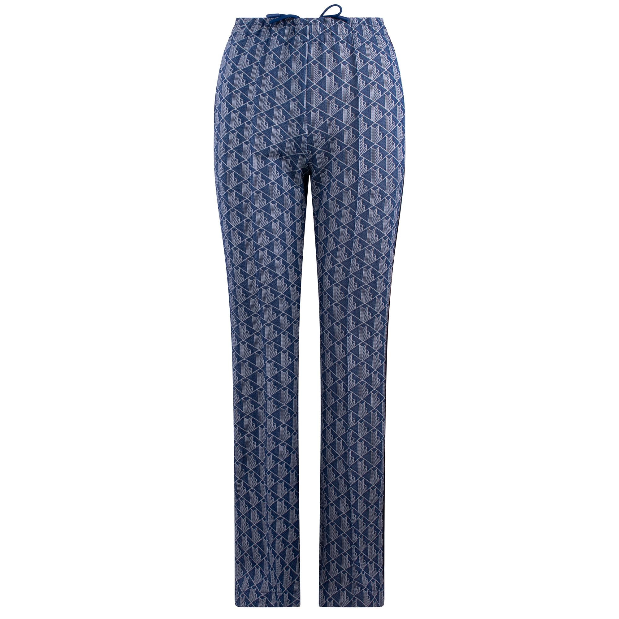 Ladies Lacoste Monogram Trackpants Navy/White