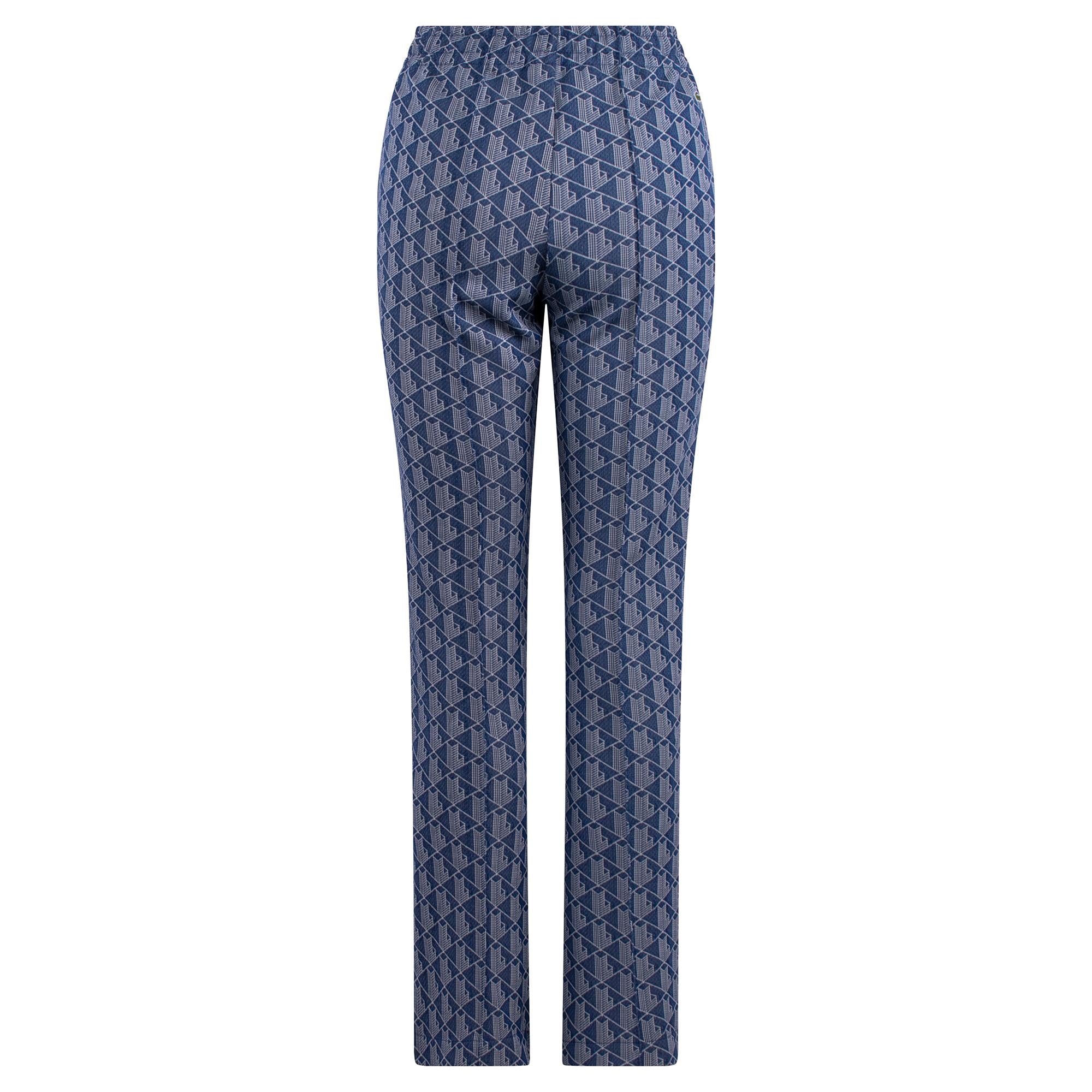 Ladies Lacoste Monogram Trackpants Navy/White