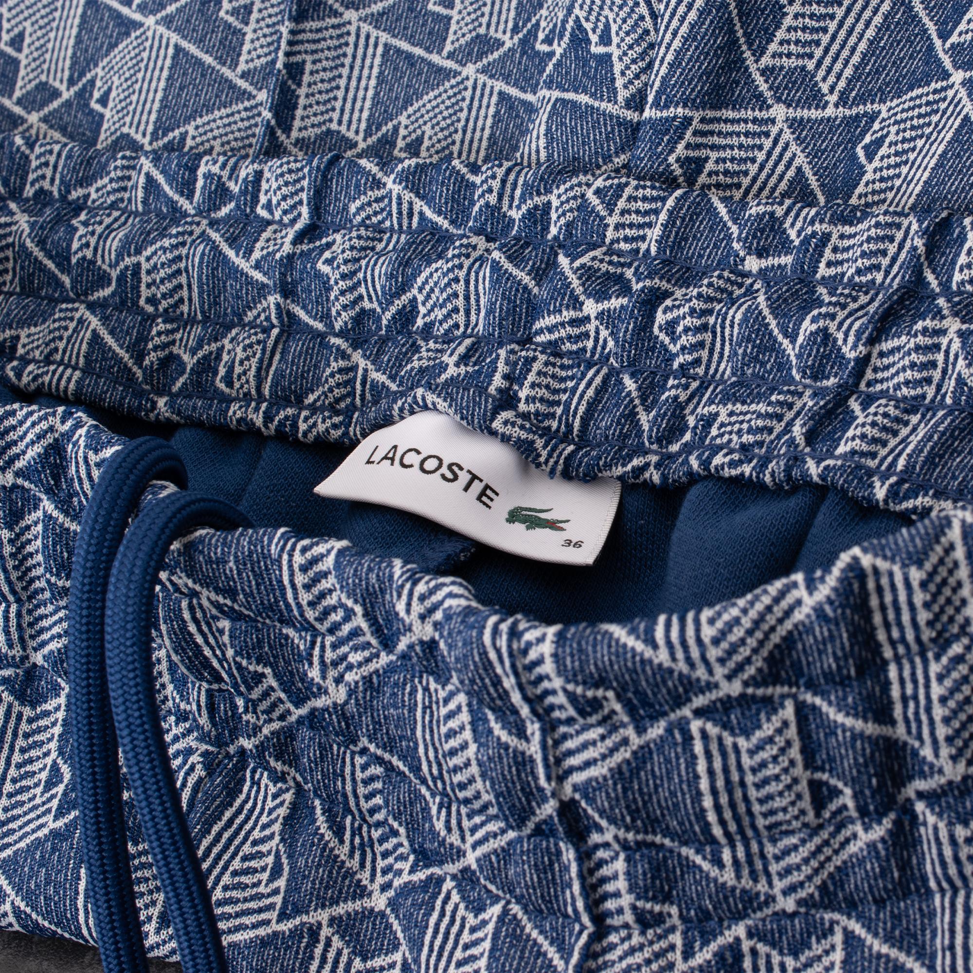 Ladies Lacoste Monogram Trackpants Navy/White