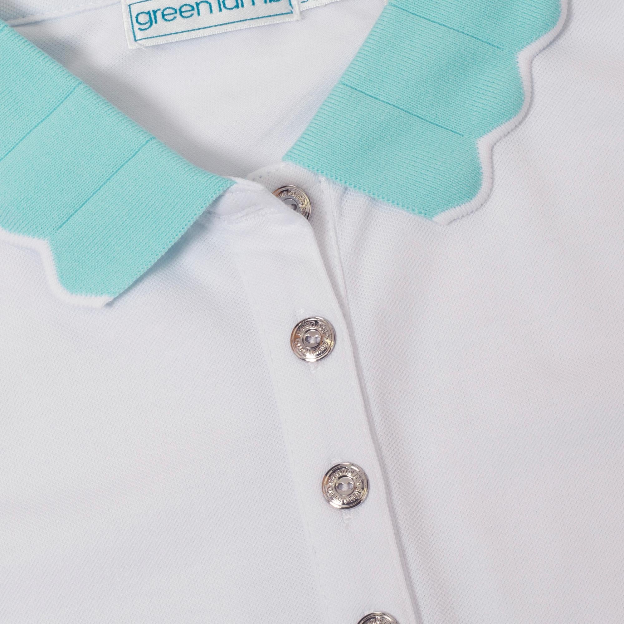 Green Lamb Nadeen Club Ladies Golf Polo White/Aqua