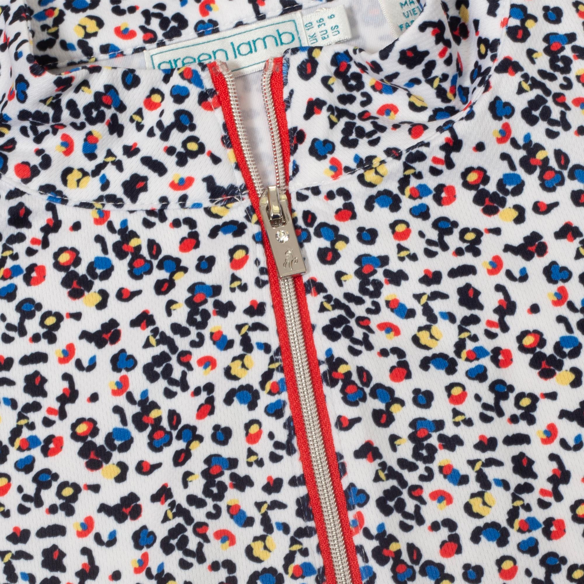 Green Lamb Natasha Half Zip Printed Ladies Sleeveless Golf Polo Shirt