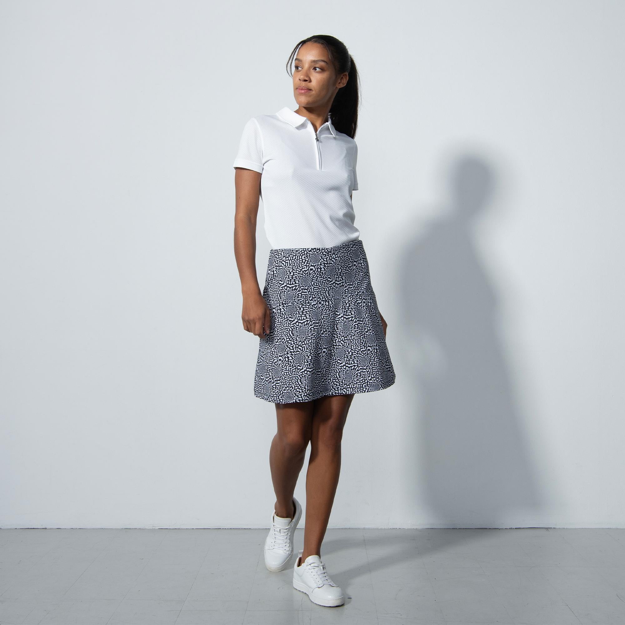 Daily Sports Kyoto Ladies Golf Skort Monochrome Black 45cm