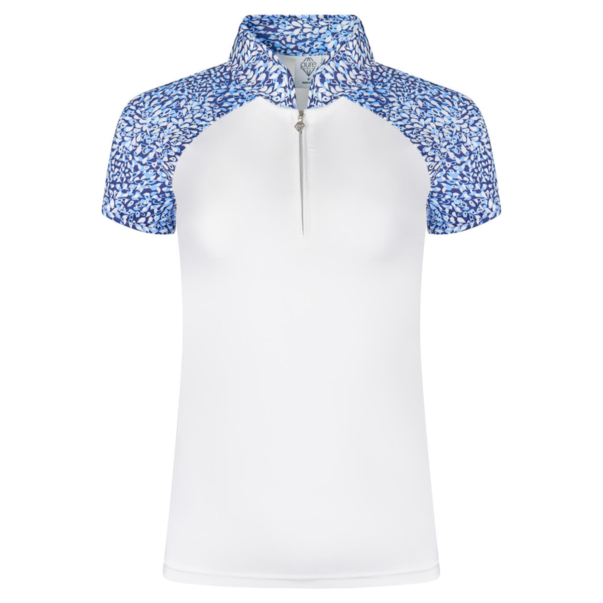 Pure Golf Spirit Cap Sleeve Ladies Golf Polo Pear Drop Sapphire
