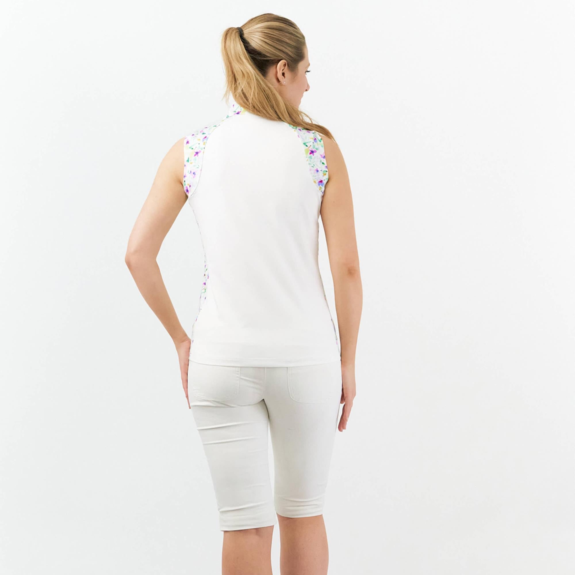 Pure Golf Freda Sleeveless Ladies Golf Polo Shirt Ethereal Bouquet