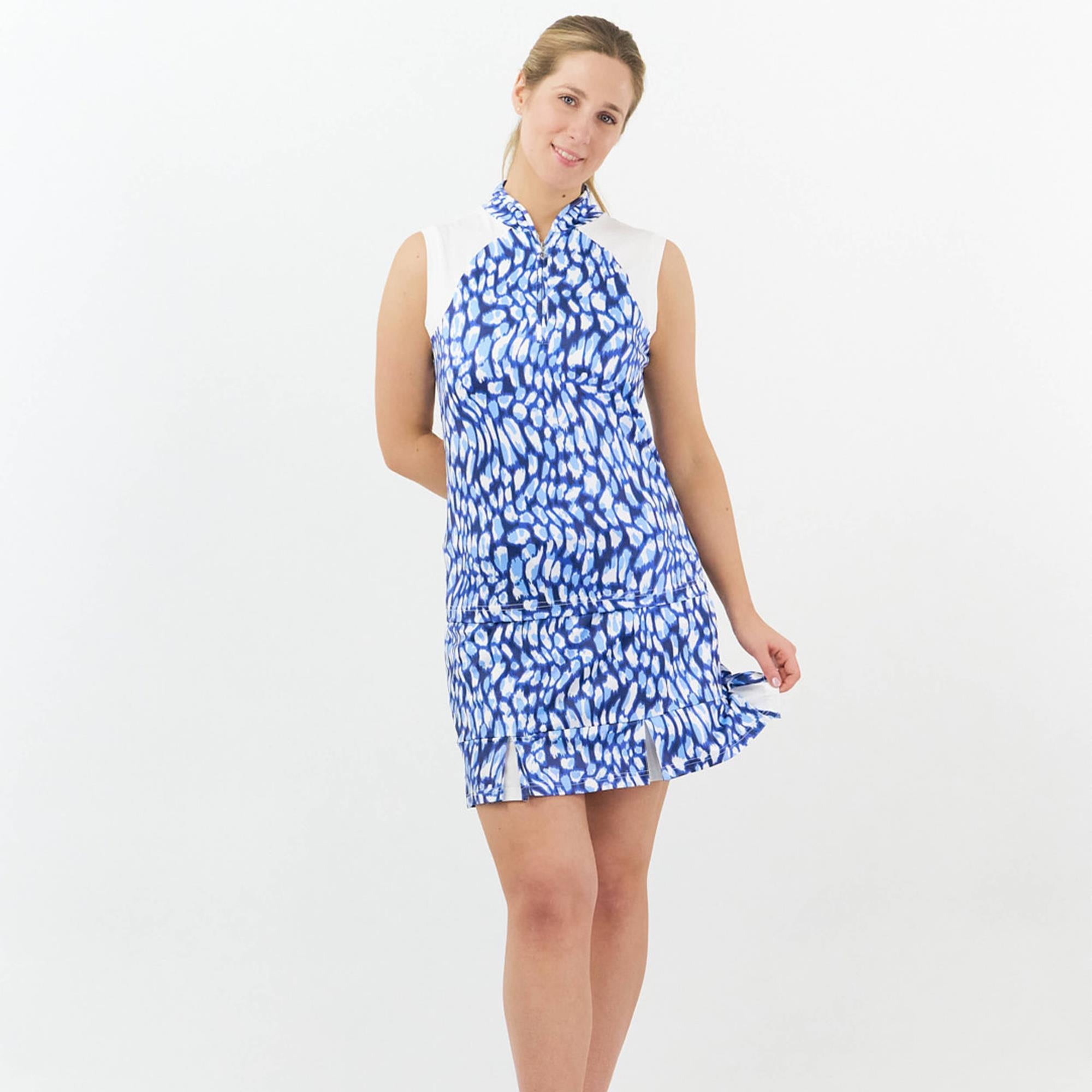 Pure Golf Alda Pull On Ladies Golf Skort Leopard Lake