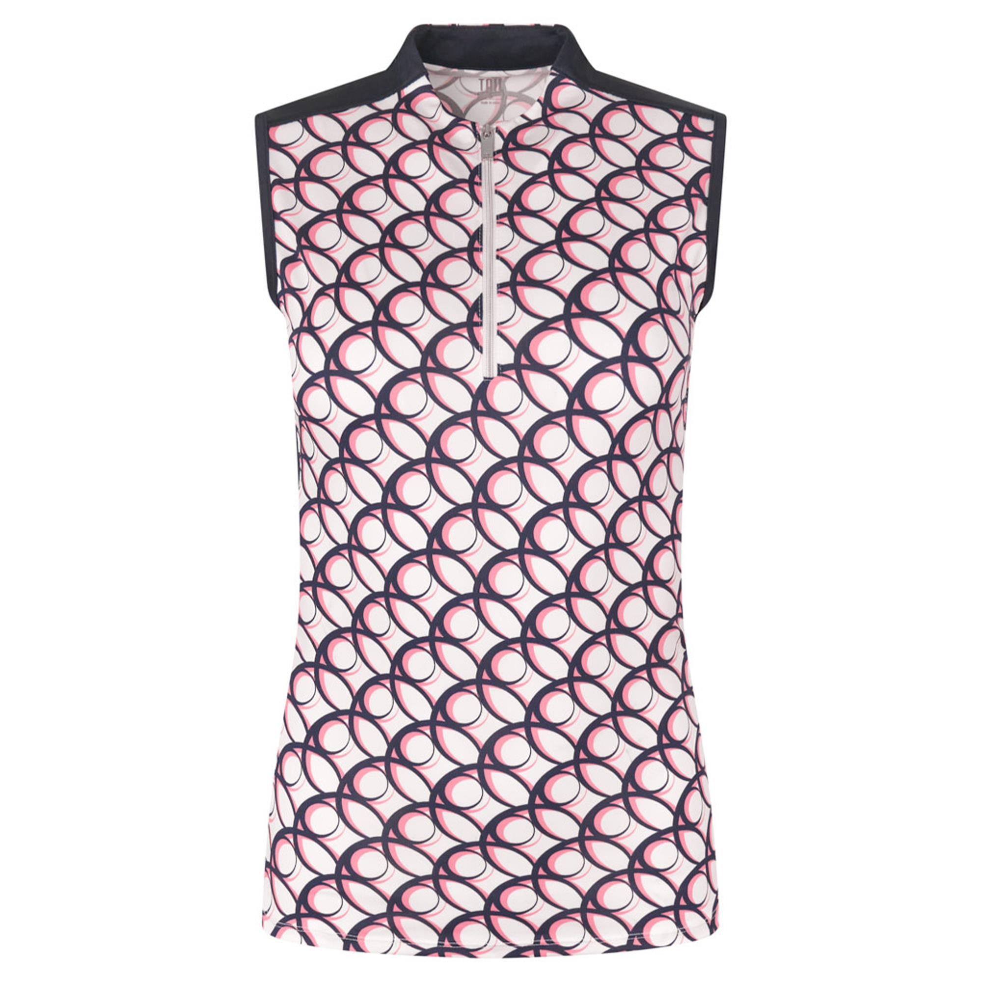 Tail Coralis Ladies Sleeveless Golf Polo Shirt Twilight Geo