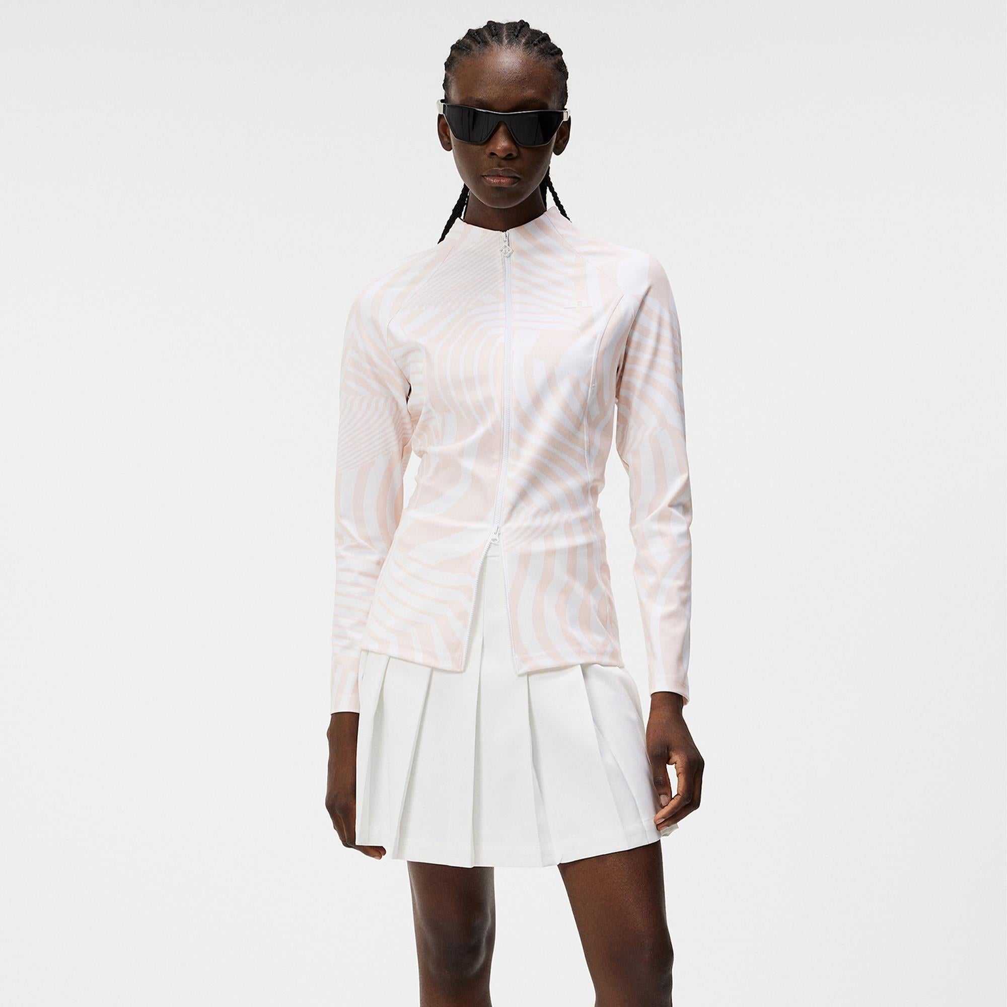 J Lindeberg June Print Ladies Golf Mid Layer Dazzle Wave Rose