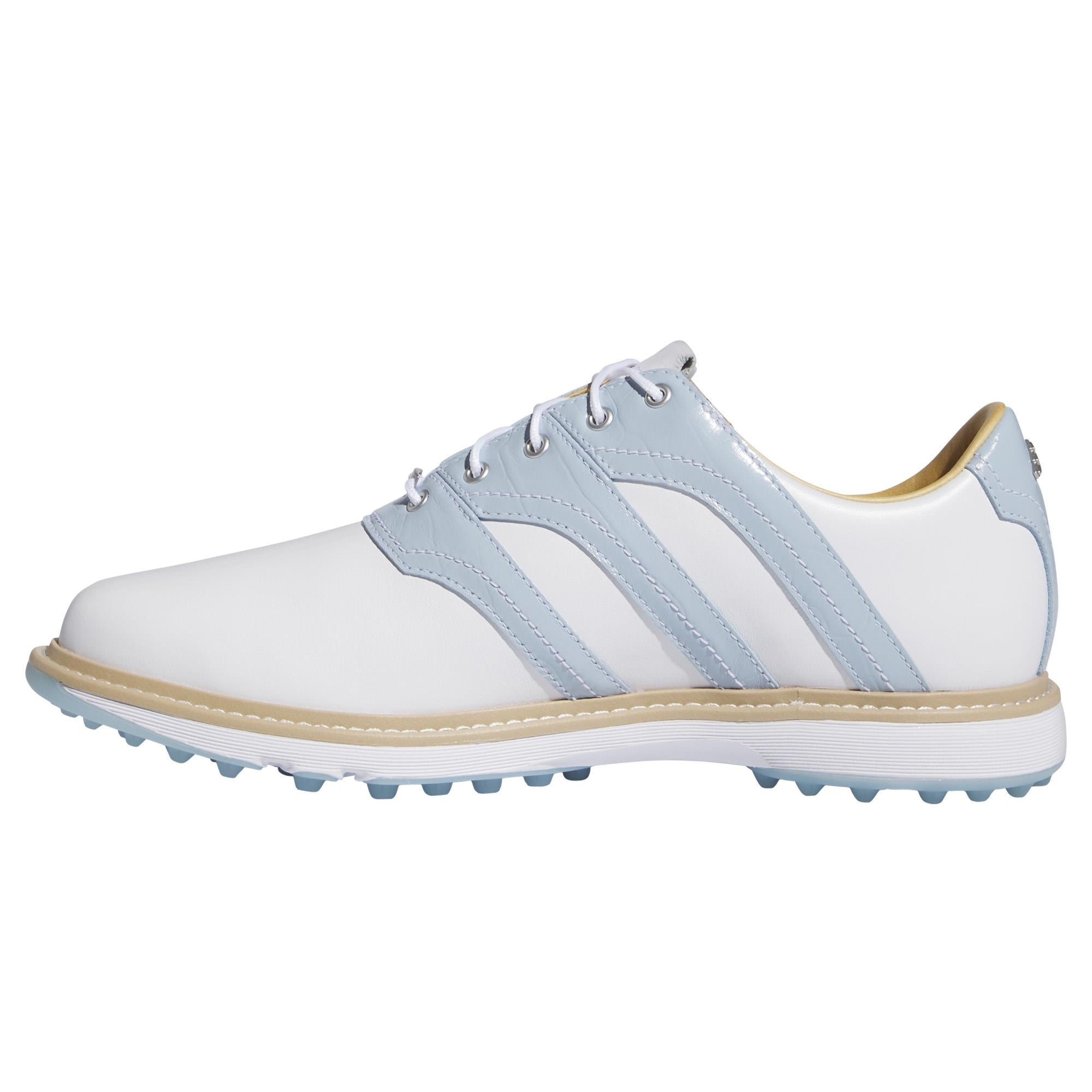 Adidas MC Z Traxion Ladies Golf Shoes White/Wonder Blue/Savannah Adidas MC Z Traxion Ladies Golf Shoes White/Wonder Blue/Savannah