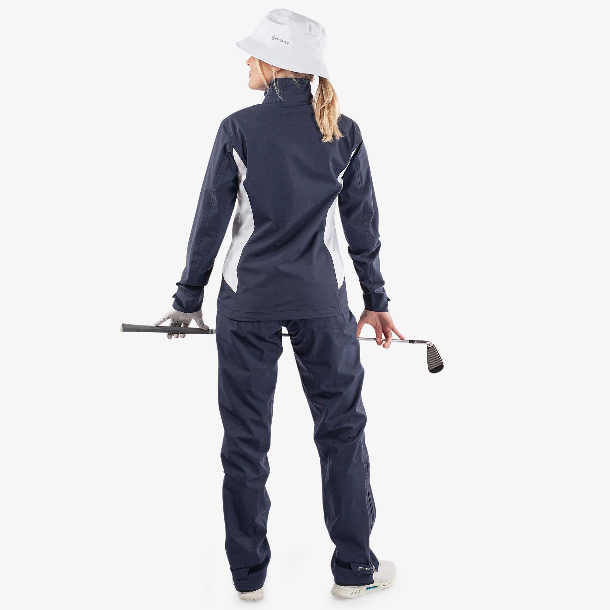 Galvin Green Amy Dryvr Pertex Ladies Waterproof Golf Jacket Navy/White