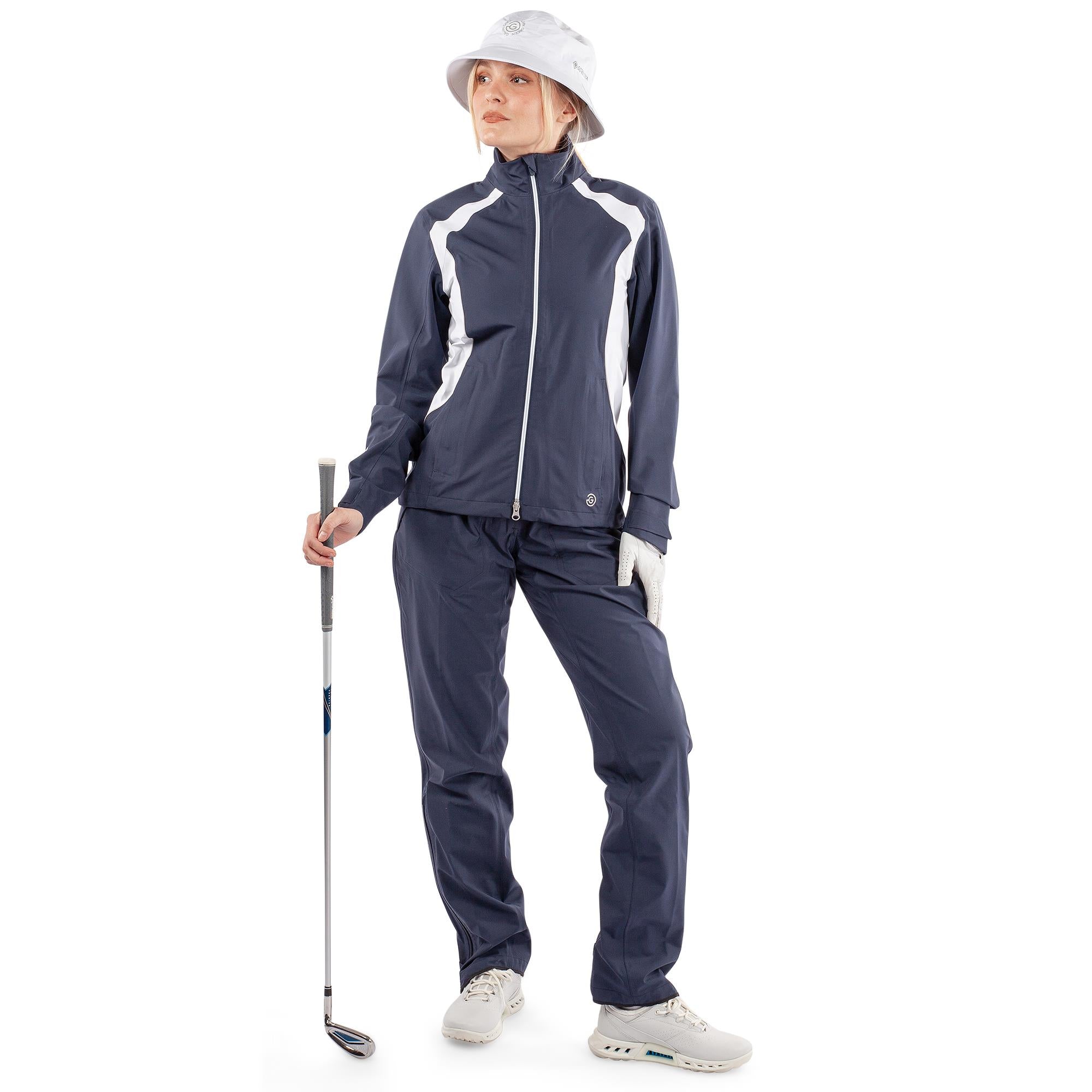 Galvin Green Amy Dryvr Pertex Ladies Waterproof Golf Jacket Navy/White