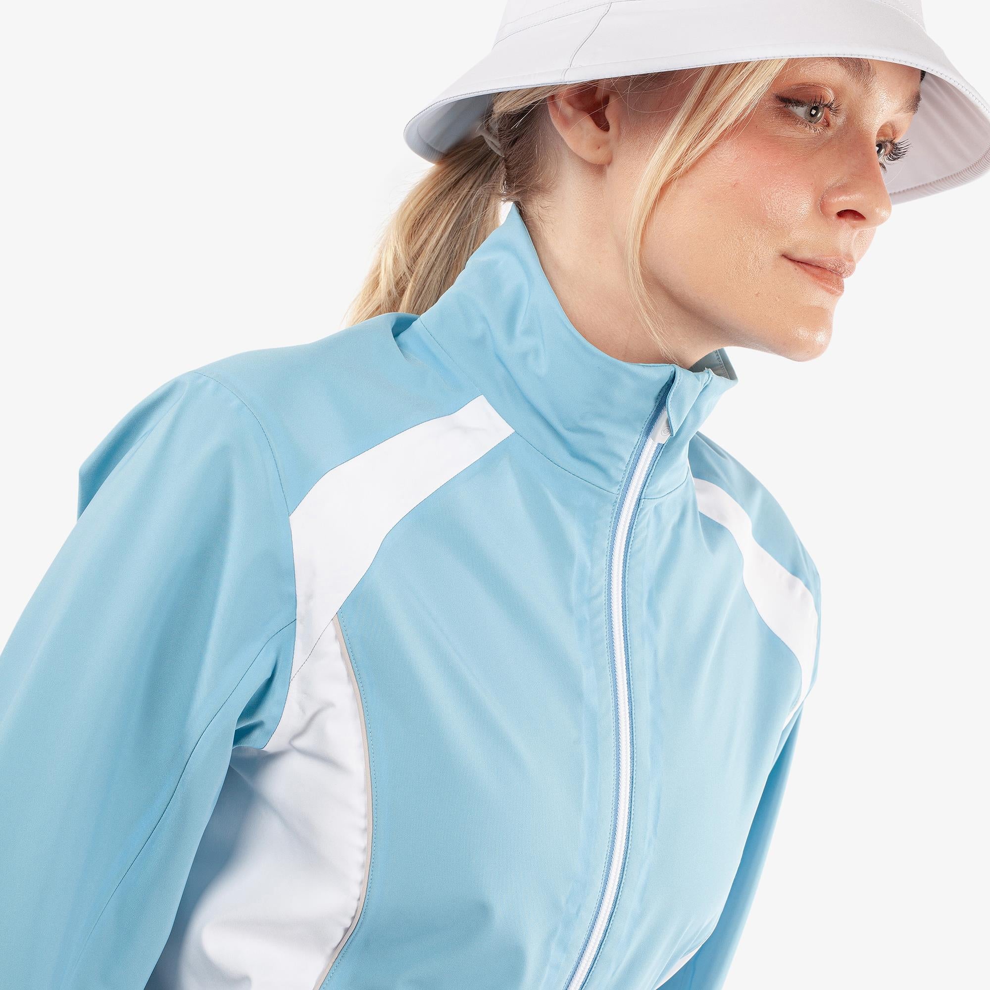 Galvin Green Amy Dryvr Pertex Ladies Waterproof Golf Jacket Alaskan Blue/White