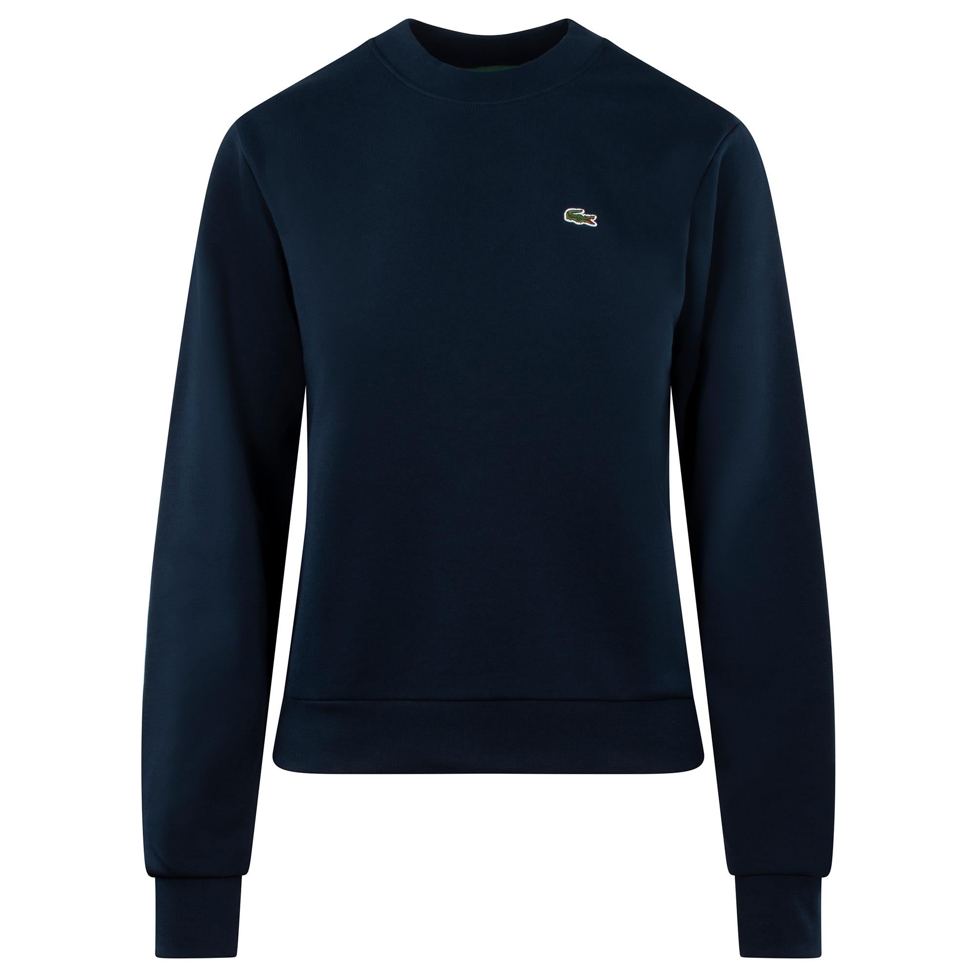 Ladies Lacoste Fleece Crew Neck Sweatshirt Navy