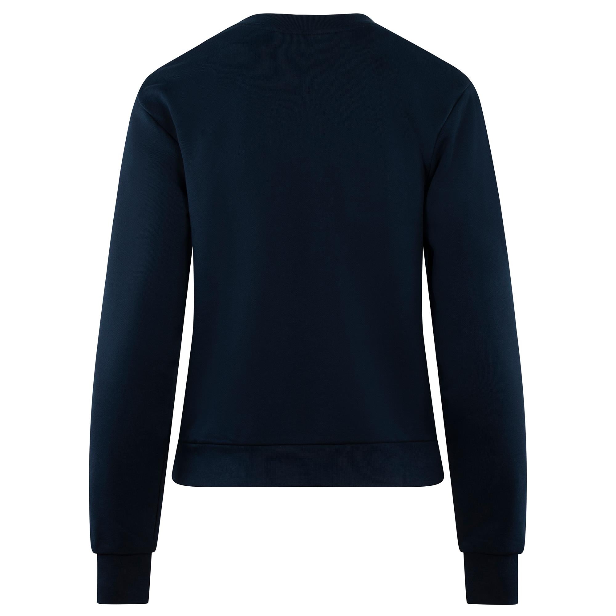 Ladies Lacoste Fleece Crew Neck Sweatshirt Navy