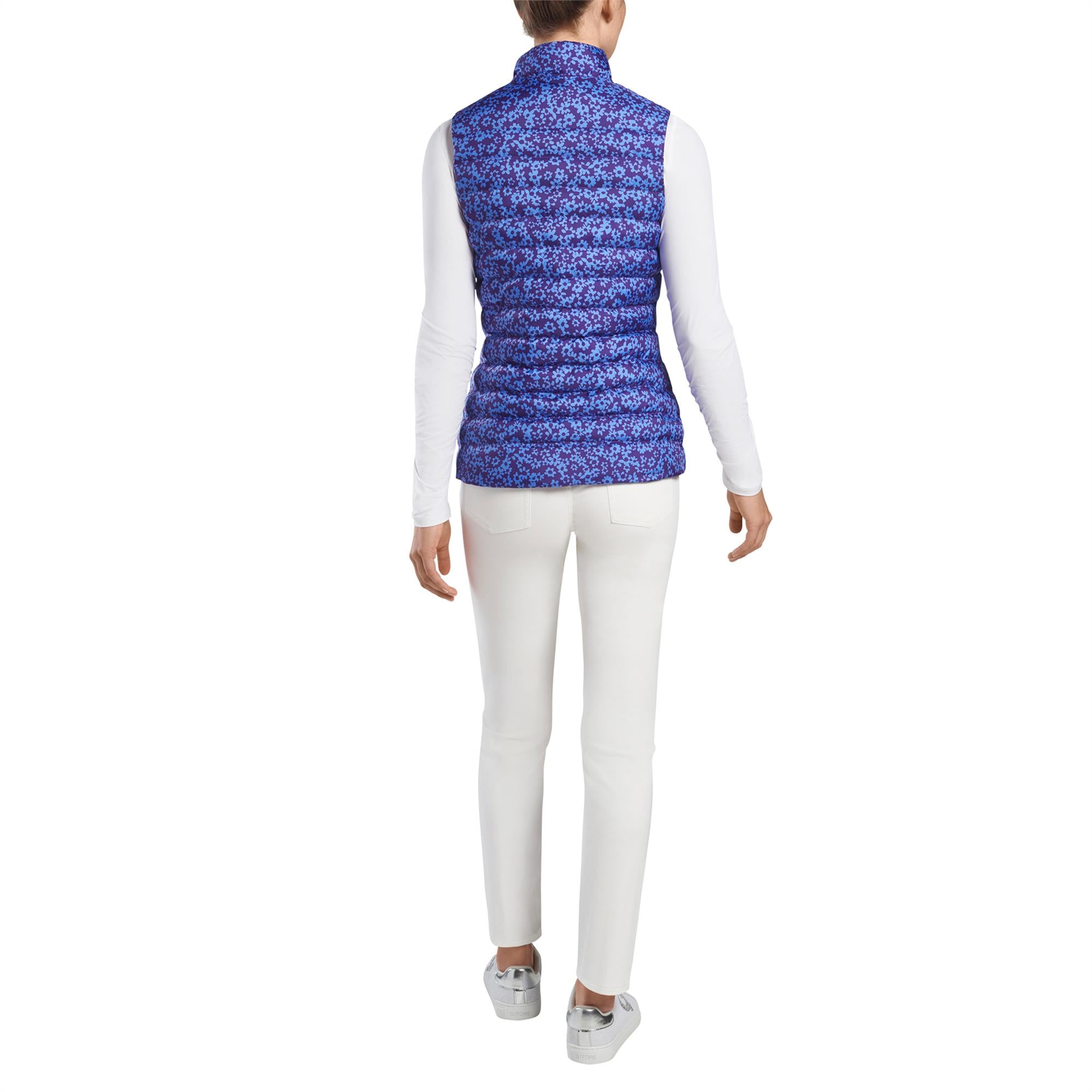 Ladies G/FORE Floral Printed Puffer Vest Violet