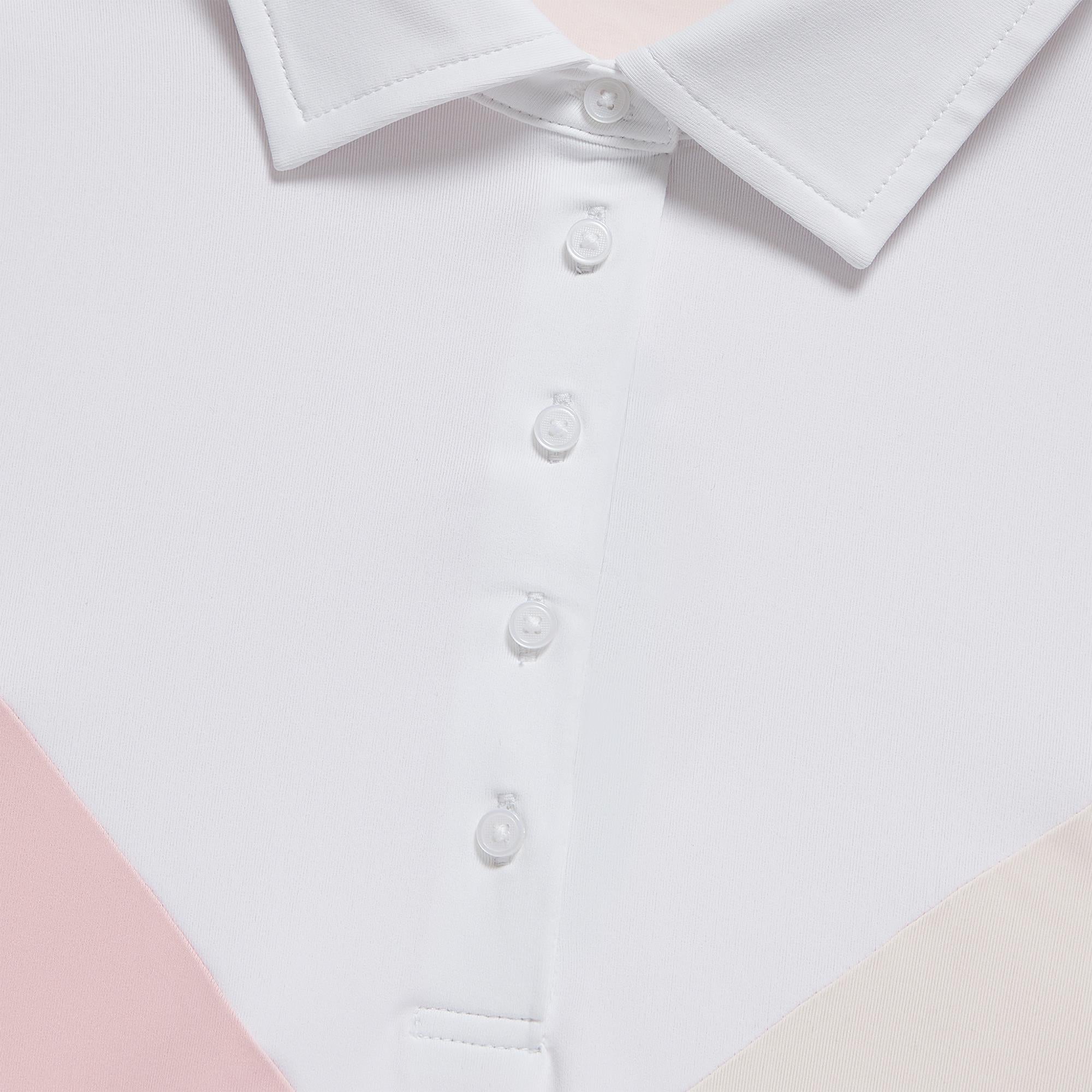 G/FORE Multi V Tech Jersey Ladies Long Sleeve Golf Polo Shirt Cameo