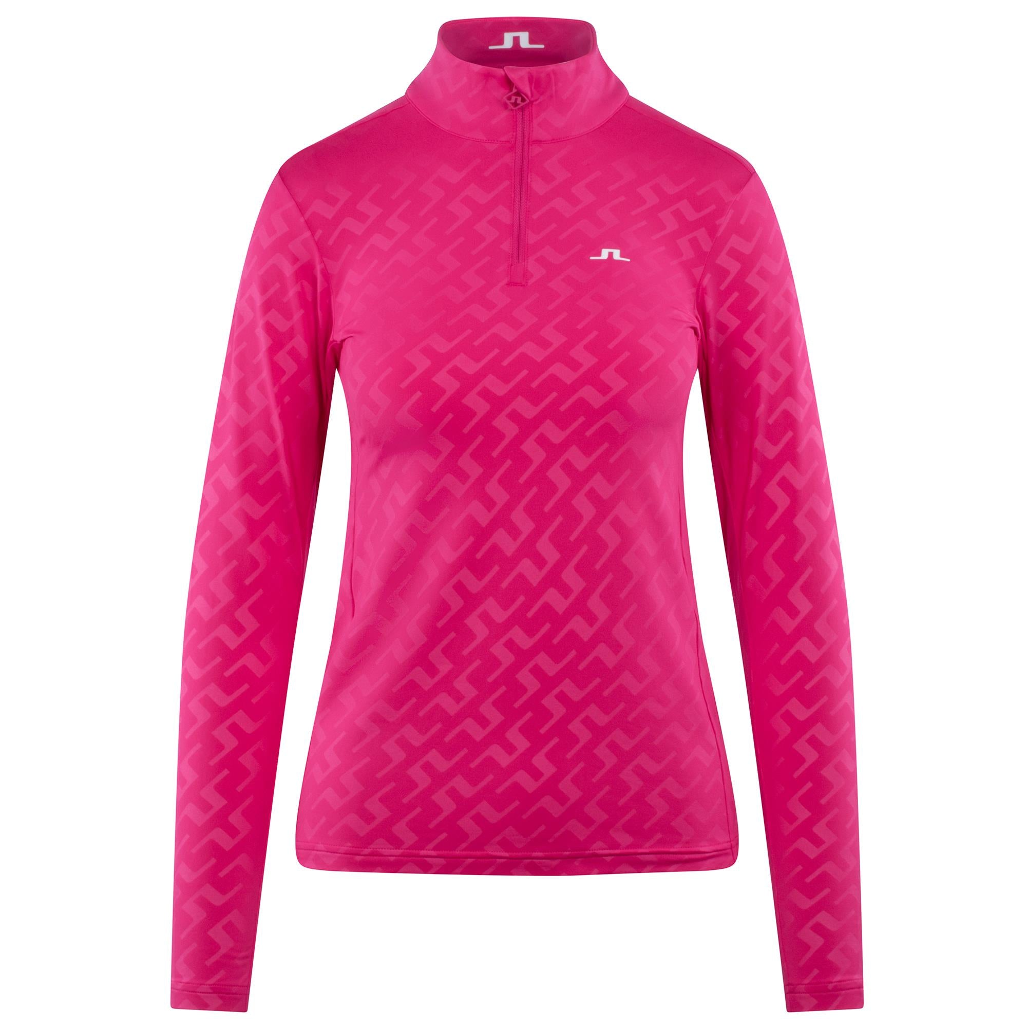 J Lindeberg Lauryn Deboss Ladies Golf Mid Layer Bias Bridge Pink