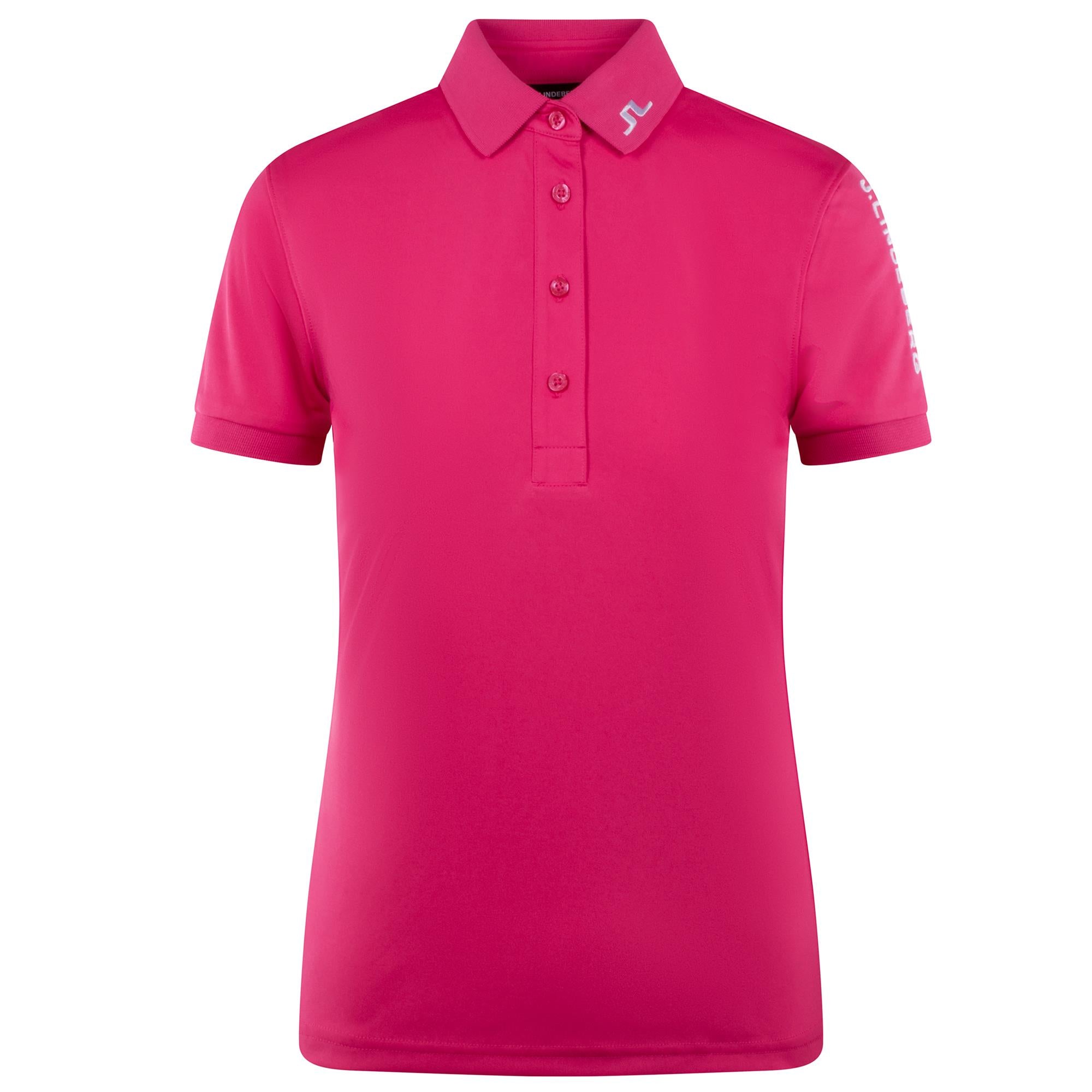 J Lindeberg Tour Tech Ladies Golf Polo Shirt Pink Peacock